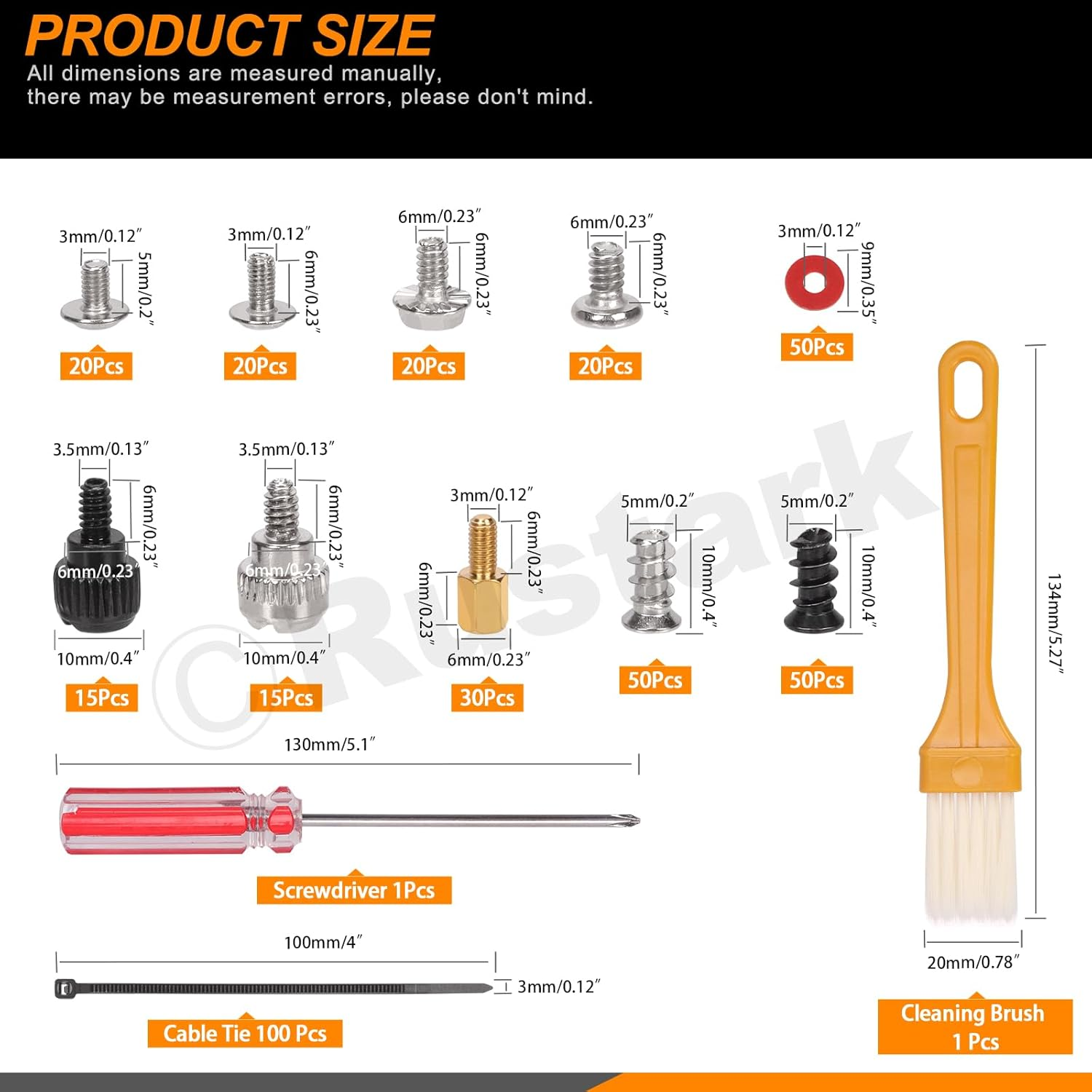 293Pcs Computer Screws Assortment Kit Motherboard Standoffs Screws Set PC Screws Kit for Universal Motherboard Hard Drive Computer Case Laptop Case Repair DIY Installation image number 5