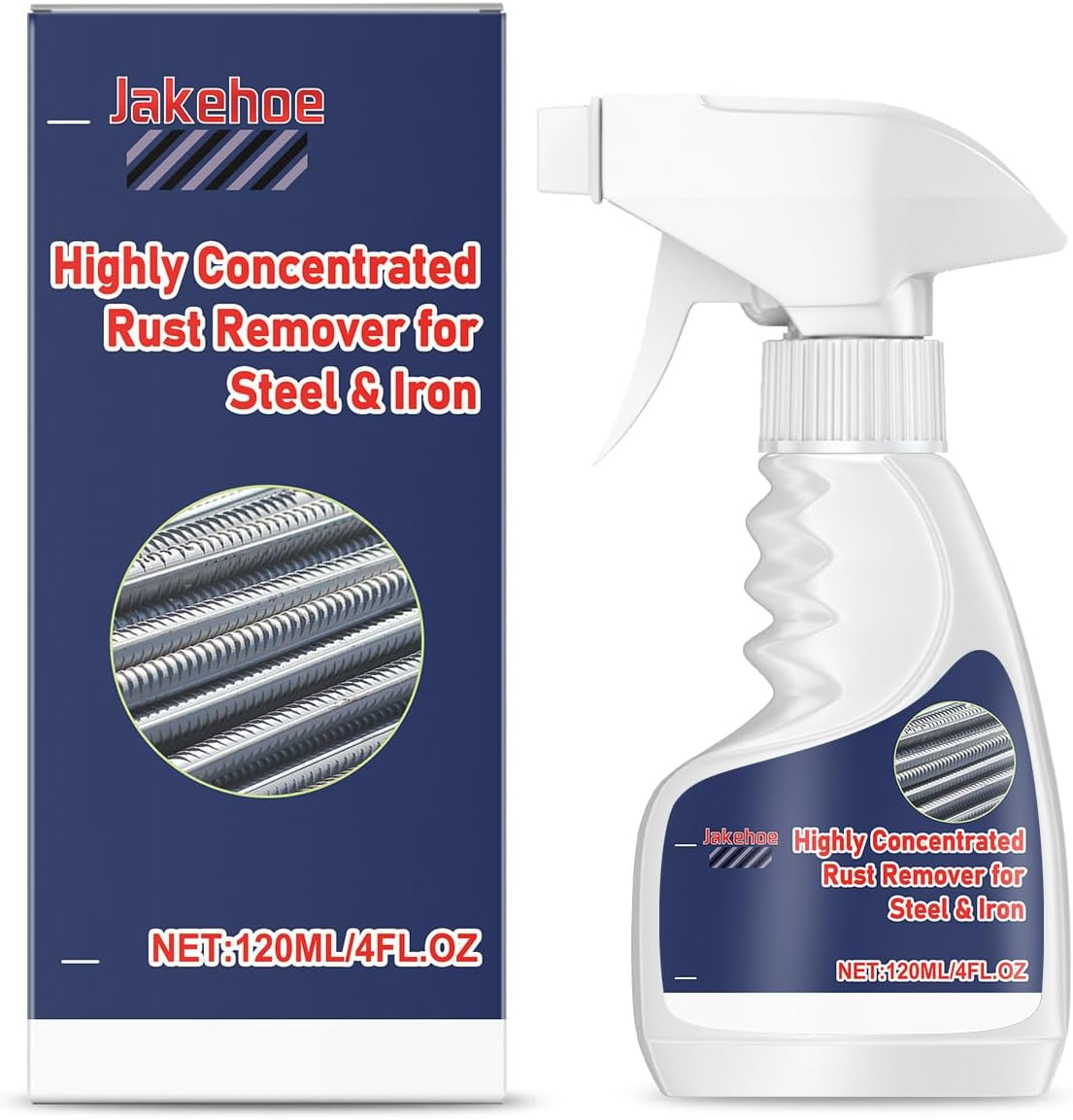 Highly Concentrated Rust Remover for Steel and Iron, Professional Strength Metal Cleaner with Protective Film Technology, 120Ml
