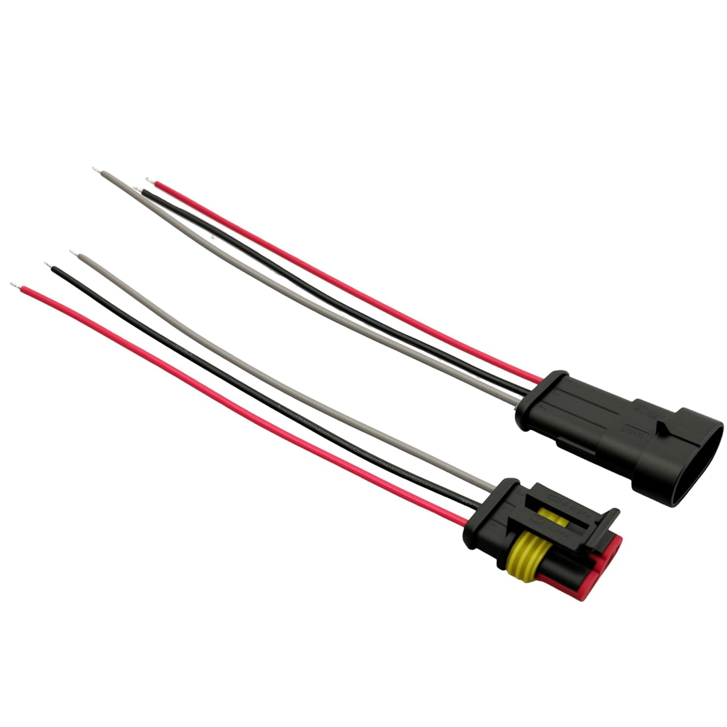 6 Pack 3 Pin Automotive Electrical Connector 20AWG Plug Socket Quick Disconnect Waterproof 2 Way Wire Connectors with 10Cm Wire AWG Male and Female Way Marine 1.5Mm Series Terminal Connector