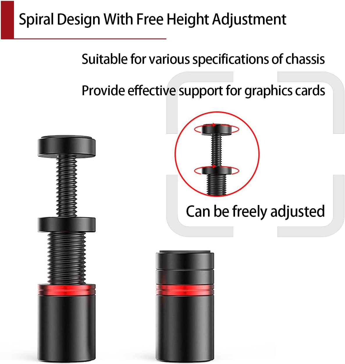 Graphics Card GPU Support Bracket, Adjustable Height GPU Sag Bracket with Magnet and Non-Slip Sheet, GPU Brace for Prevent Universal VGA Graphics Card Sag (Holder Mini) image number 5