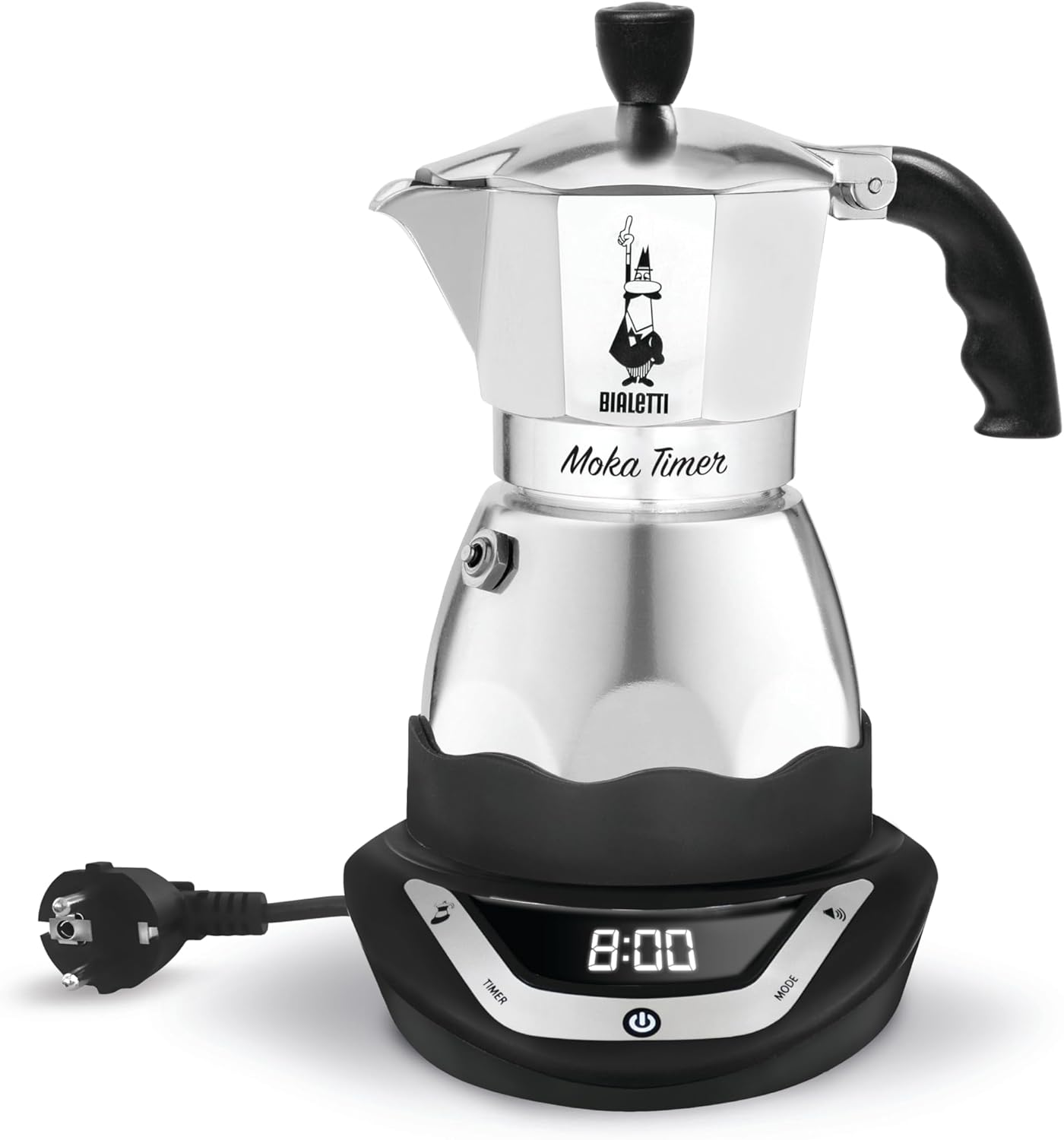 Bialetti Electric Moka Timer, Capacity for 6 Ties, 365W, Silver/Black
