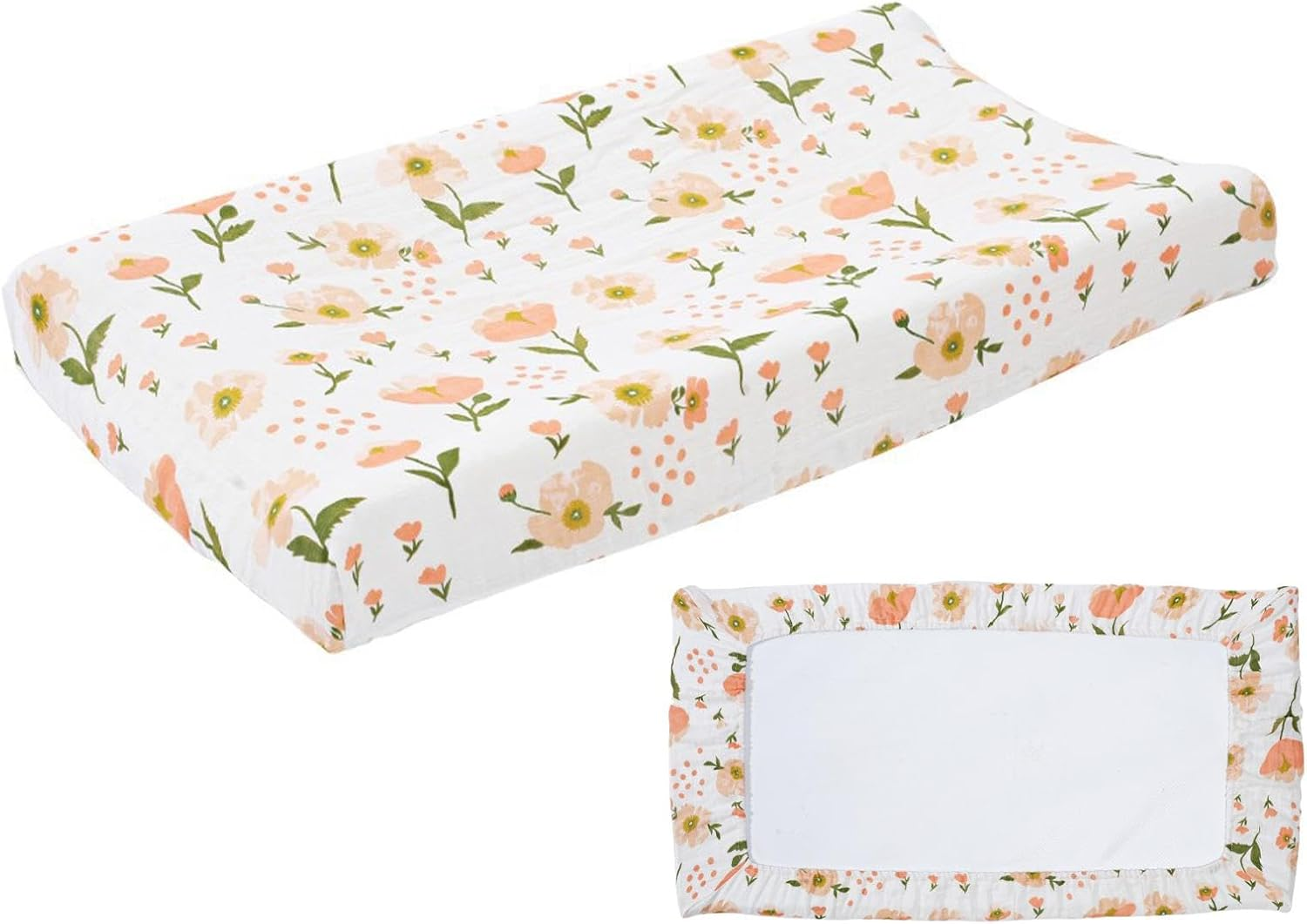 Diaper Changing Pad Cover,Soft Stretch Breathable Cotton Fitted Nursery Changing Table Sheets - Diaper Changing Mat Sheets Fit 32"X 16" Pad