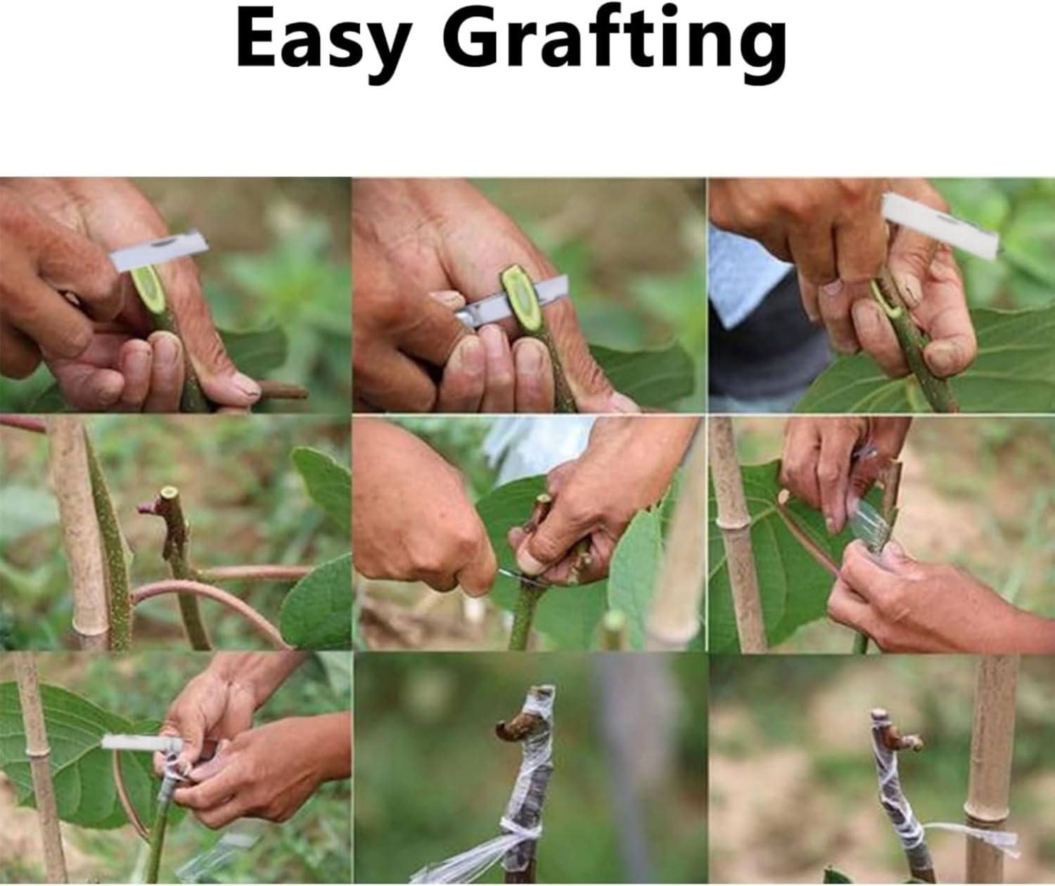 Stainless Steel Grafting Knife Kit, Flexible Double-Blade Garden Knife for Budding and Pruning, Includes 2 Plant Repair Tapes for Floral and Fruit Trees