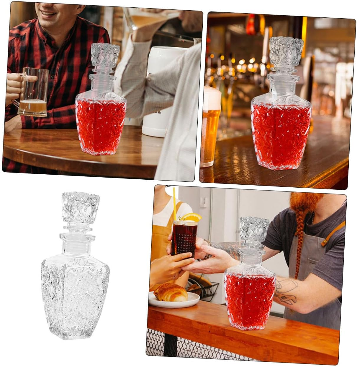 TIDTALEO 2Pcs Glass Wine Bottle Thicken Wine Glass Bottle Packaging for Party Banquet Creative Design image number 1