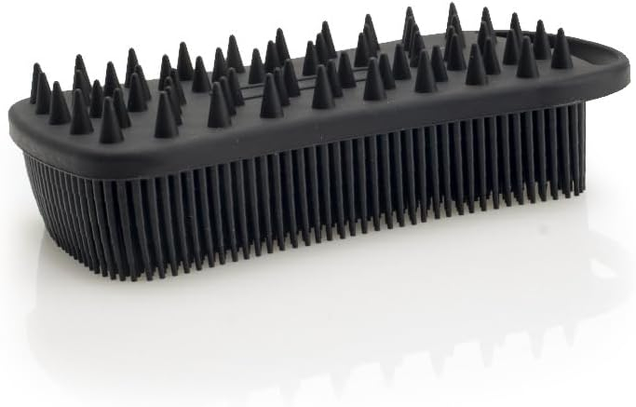 Silicone Body Scrubber for Use in Shower,Shower Accessories Exfoliating Body Scrubber, Loofah Body Wash Scrubber.Shower Scrubber for Body,Bath Brush for Women Men All Kinds of Skin (Black, 14.5*7*2.2CM) image number 2