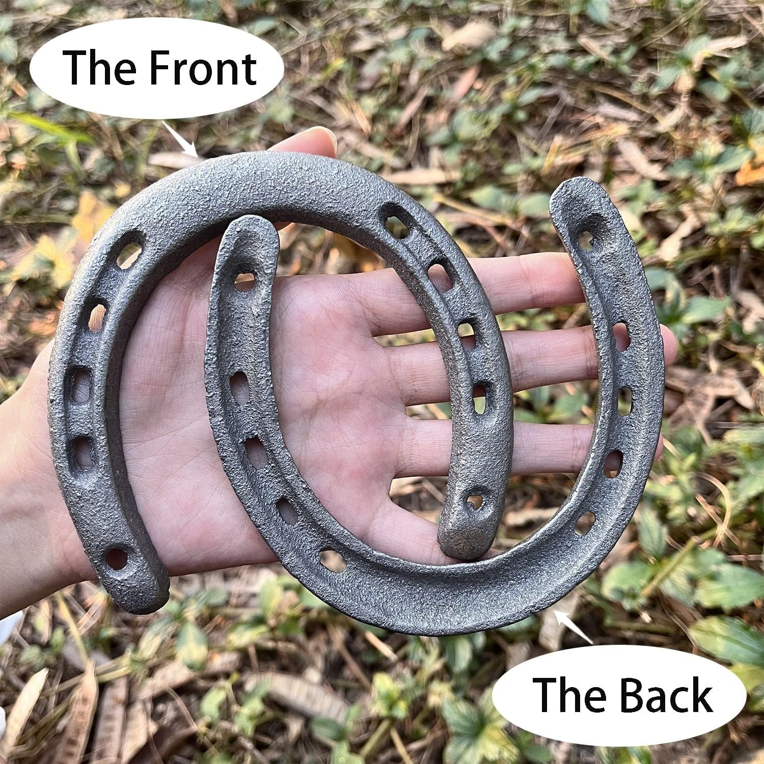 10Pcs Cast Iron Horseshoe for Good Lucky, Durable Cast Iron Medium Horseshoes Decoration，Horse Shoes Favor for Wall Decor image number 2