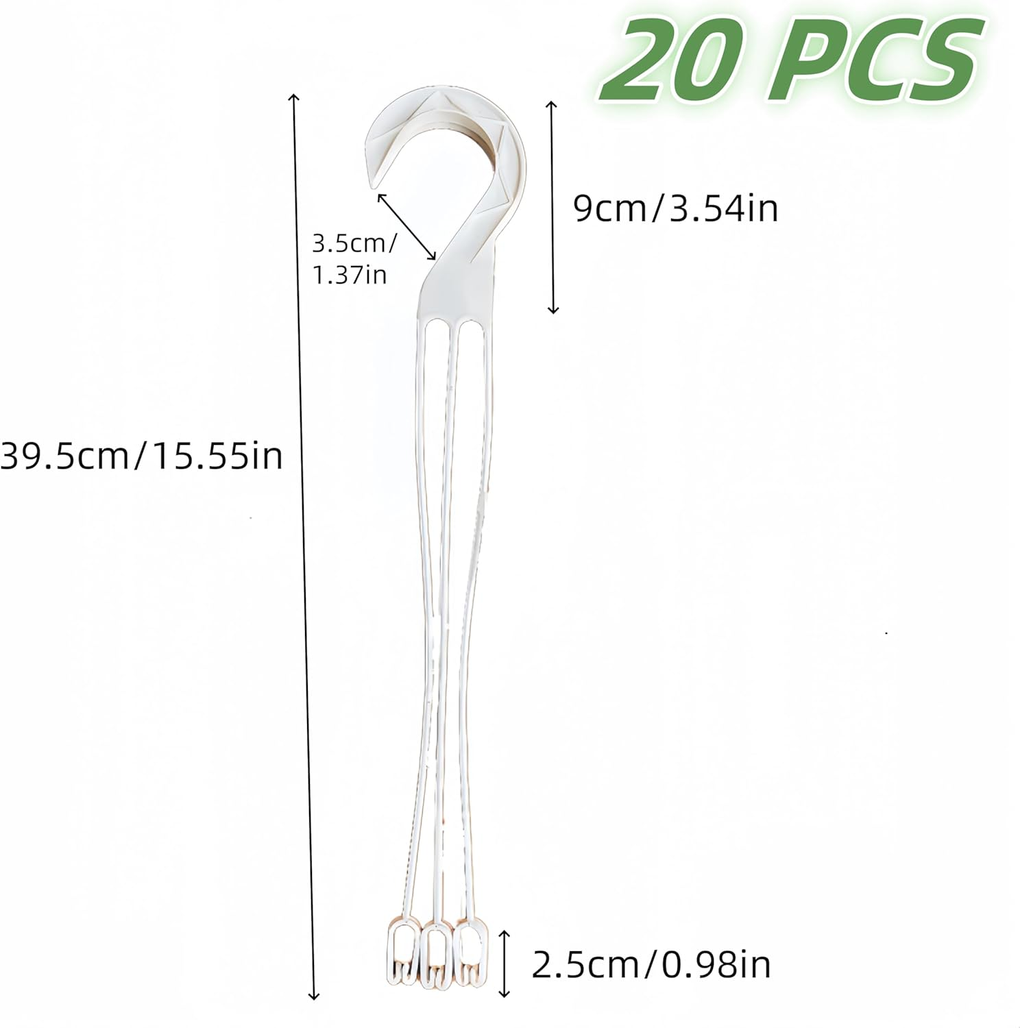 20 Pack Hanging Basket Hangers Hook, 39.5 Cm Plastic Hanging Basket Chain, Wizefolk Garden Plant Hangers, Flower Plant Pot Hanger, for Plastic Flowerpot (White) image number 1