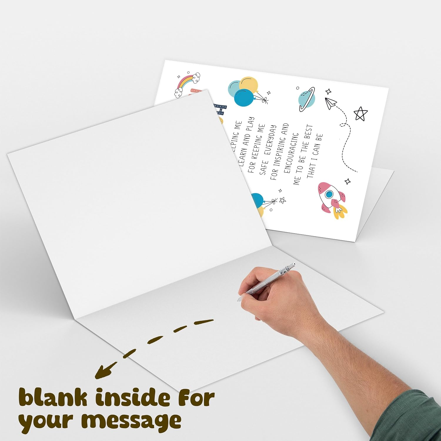 Bewoow Heartfelt Thank You Card for Teacher, End of Year Gifts for Child&rsquo;S Teachers, Cute Teacher Appreciation Card, Thank You Gift for Preschool Teacher or Nursery Teacher, Thank You so Much Card image number 2