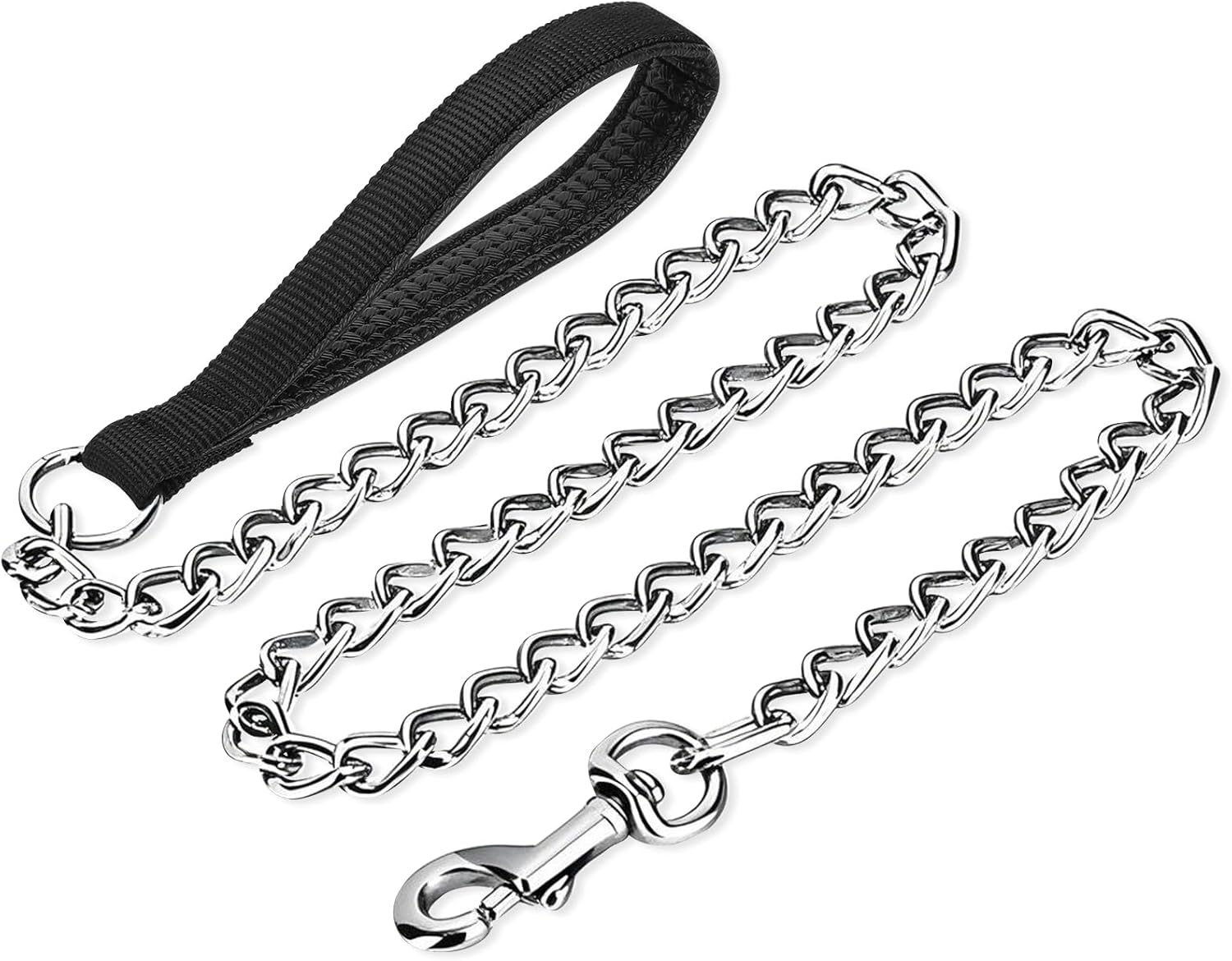 PETTOM Dog Lead Chain, Dog Chain Lead Bite Resistant, Chain Lead for Large and Small Dogs Training (Black, S - under 30 Kg) image number 1