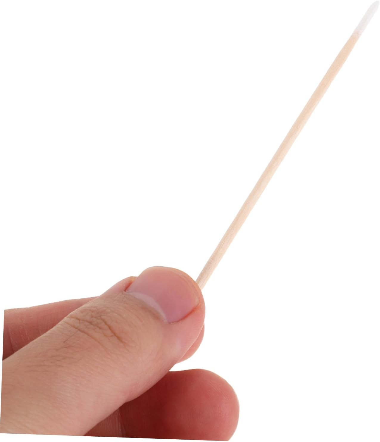 1200Pcs Double-Pointed Cotton Swabs 10Cm Wooden Handle Thin Pointed Tips Precision Manicure Cleansing Sticks for Nail Art Makeup and Electronic Cleaning image number 2