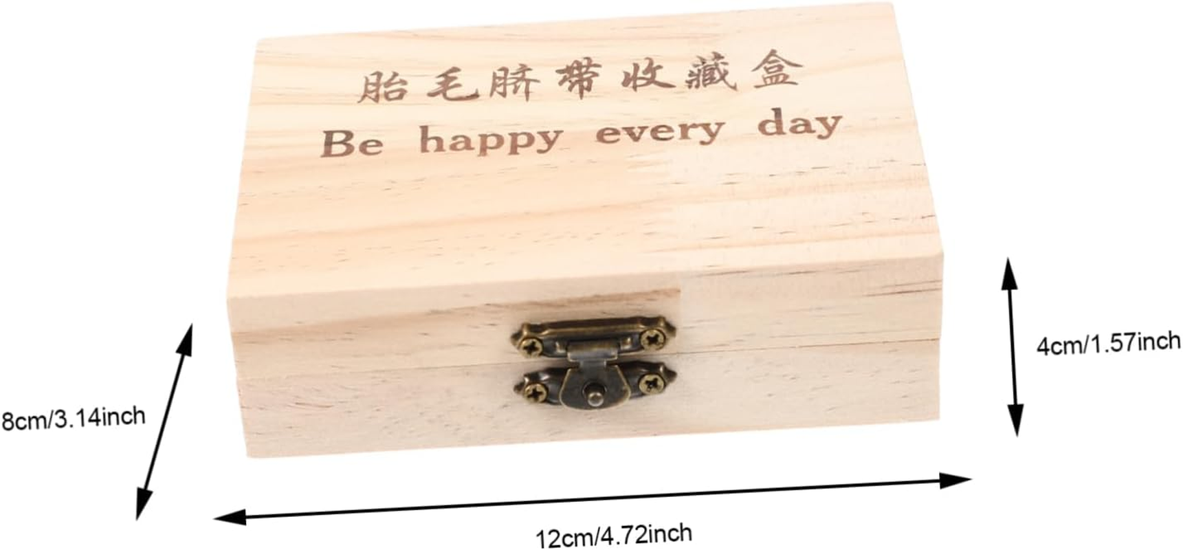 INOOMP Adorable Keepsake Box Cord Storage Fetal Hair Teeth Preservation Wooden Newborn image number 1