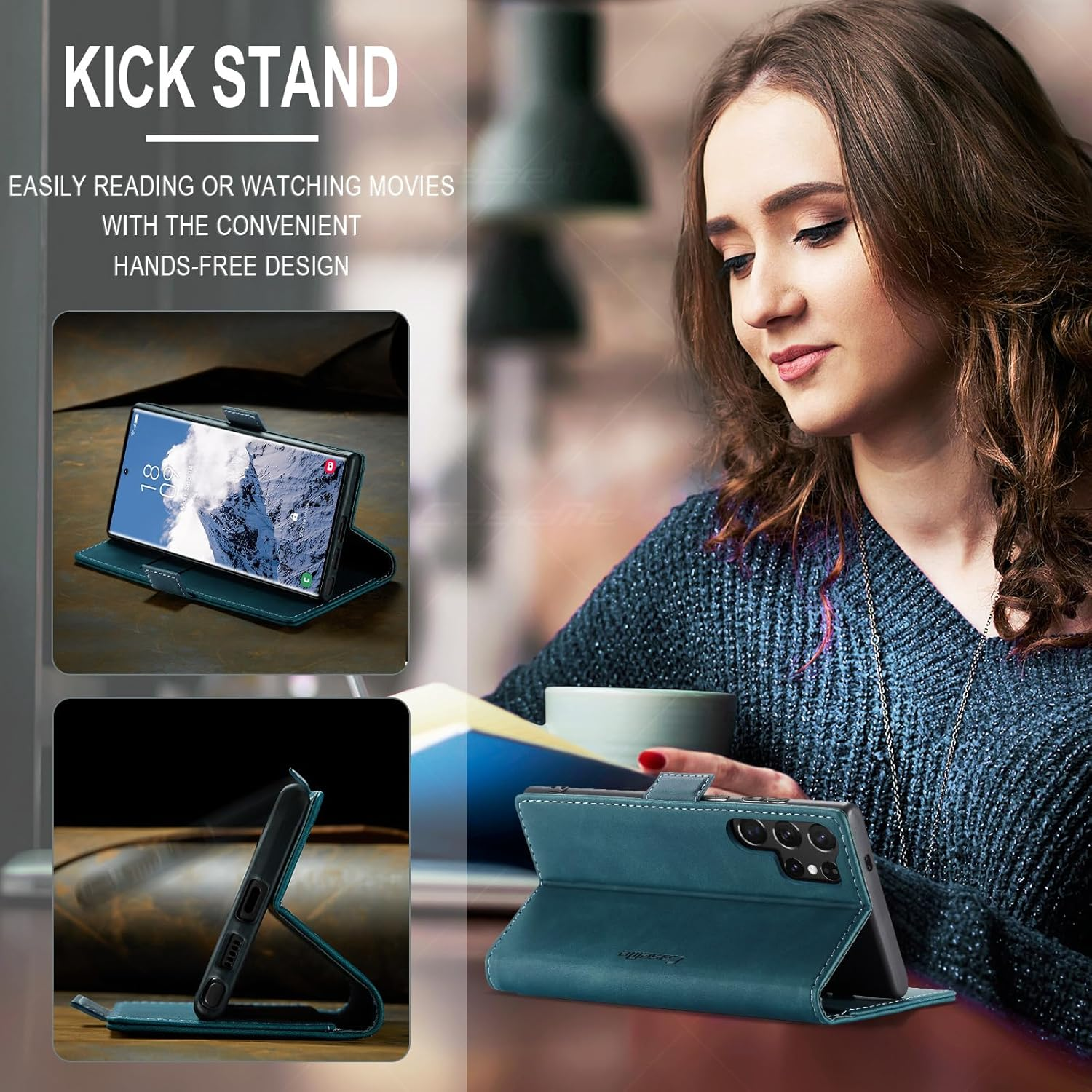 Case for Samsung S25 Ultra, Foldable Flip Case, Shockproof Full Cover Mobile Phone Case S25 Ultra for Sam Sung, Premium Leather Wallet Flip Mobile Phone Case for Sam Sung Galaxy S25 Ultra Case image number 2