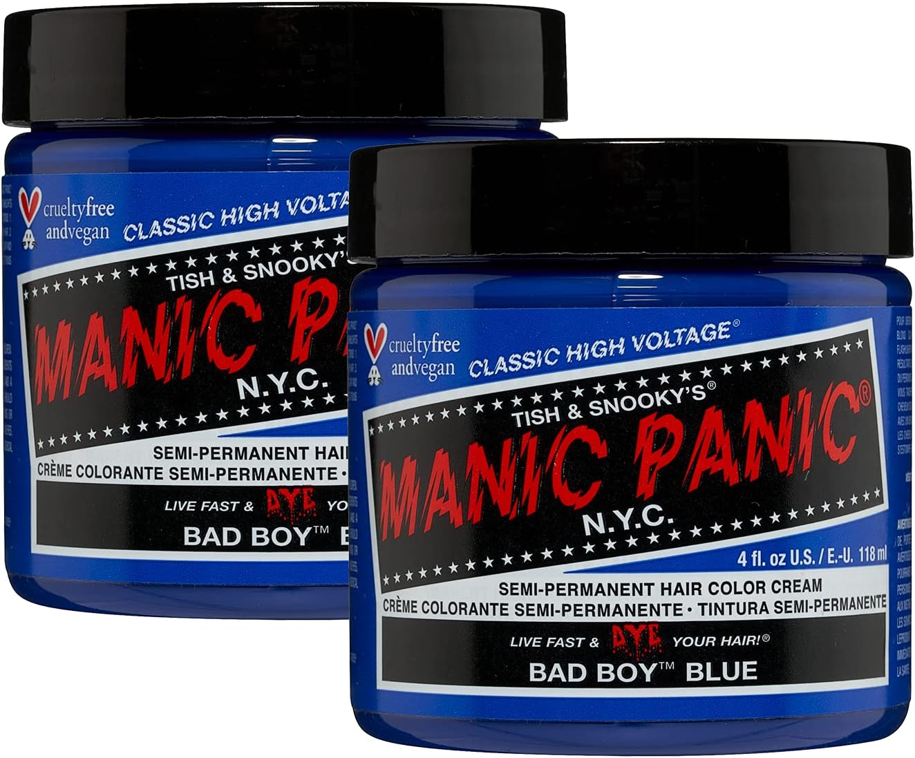 Manic Panic - after Midnight Classic Cream Vegan Cruelty Free Blue Semi Permanent Hair Dye - 2 X 118 Ml
