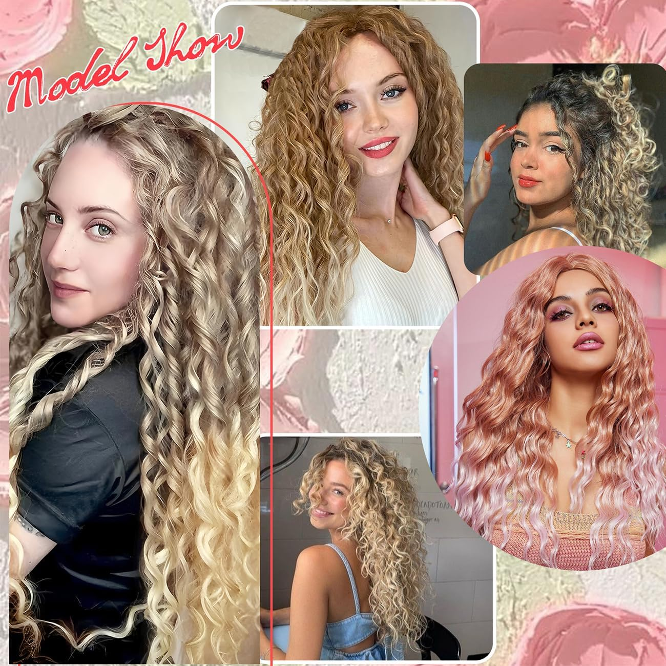 24Inch Deep Wave Twist Curly Crochet Hair Extensions 3Pack Deep Wavy Air Curl Bulk Hair Synthetic Boho Braids Water Wave Crochet Hair Extension for Women (T27/613, 24Inch-3Pack) image number 2