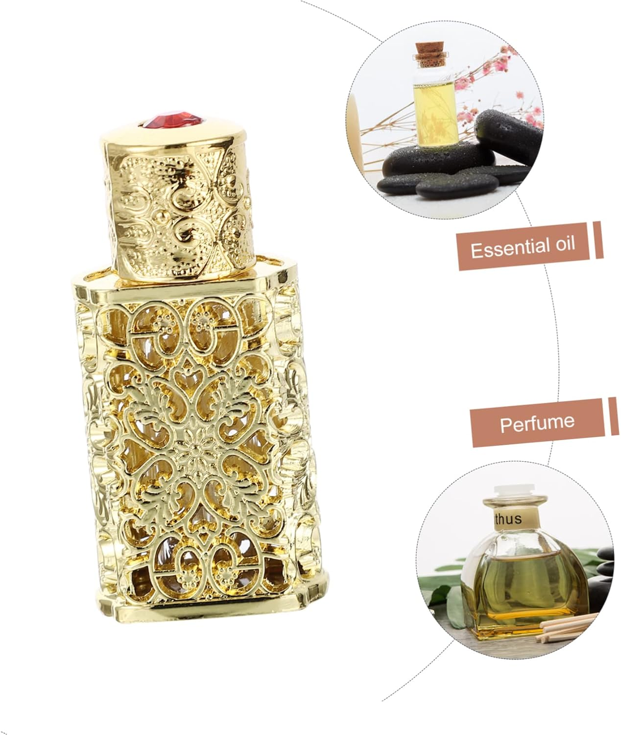 Hohopeti 3Pcs Essential Oil Bottle Perfume Travel Atomiser Leakproof Spray Bottle Metal Portable image number 2
