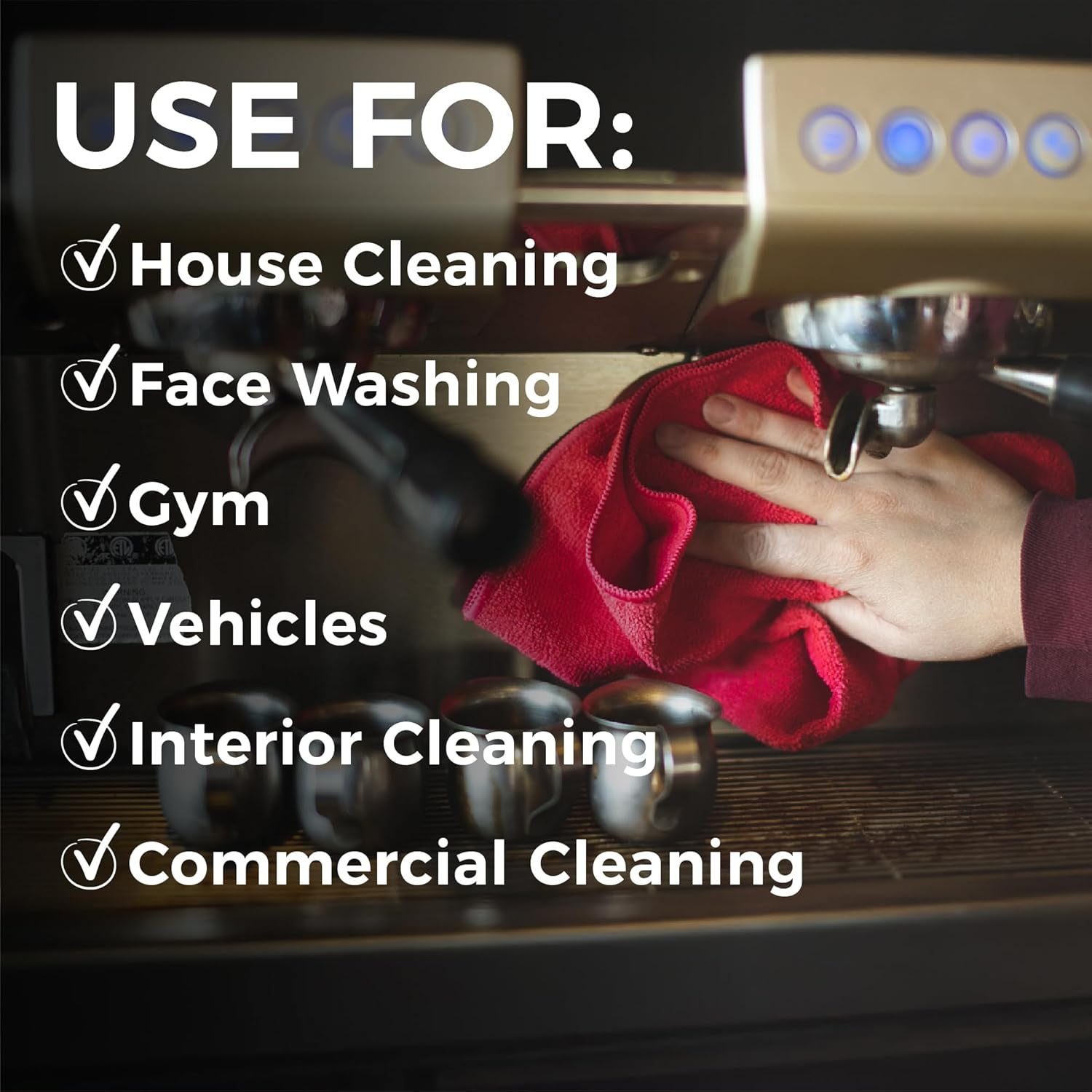 The Rag Company - All-Purpose Microfiber Terry Cleaning Towels - Commercial Grade, Highly Absorbent, Lint-Free, Streak-Free, Kitchens, Bathrooms, Offices, 300Gsm, 16In X 16In, Grey (12-Pack) - Black, Grey, Red image number 6