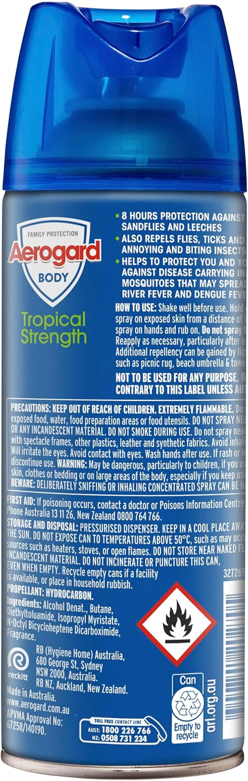 Aerogard Tropical Strength Insect Repellent Aerosol Spray, 300G image number 5