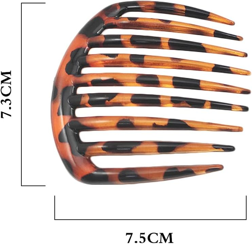 5 Pcs French Twist Comb Retro Celluloid Hair Comb 9 Teeth Non Slip Comb Clips Hair Styling Accessories for Women and Girls Multicolour image number 2
