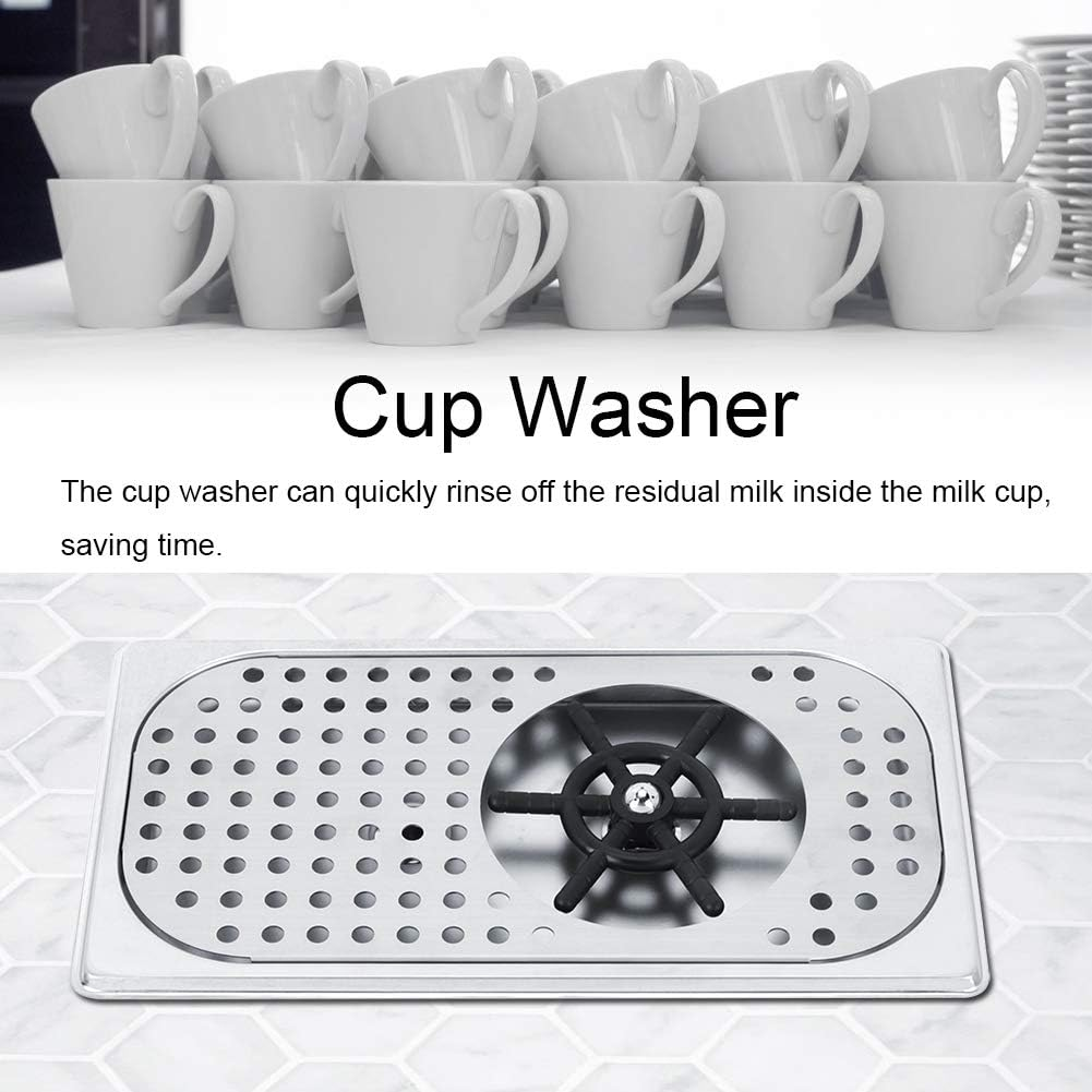 Cup Washer,Stainless Steel Automatic Pitcher Rinser Cup Washer Glass Cleaning Rinser Suitable for Hotel,Bar,Coffee Shop,Home to Clean Coffee Milk Tea Cup (13 X 7.1 X 2.8In) image number 3
