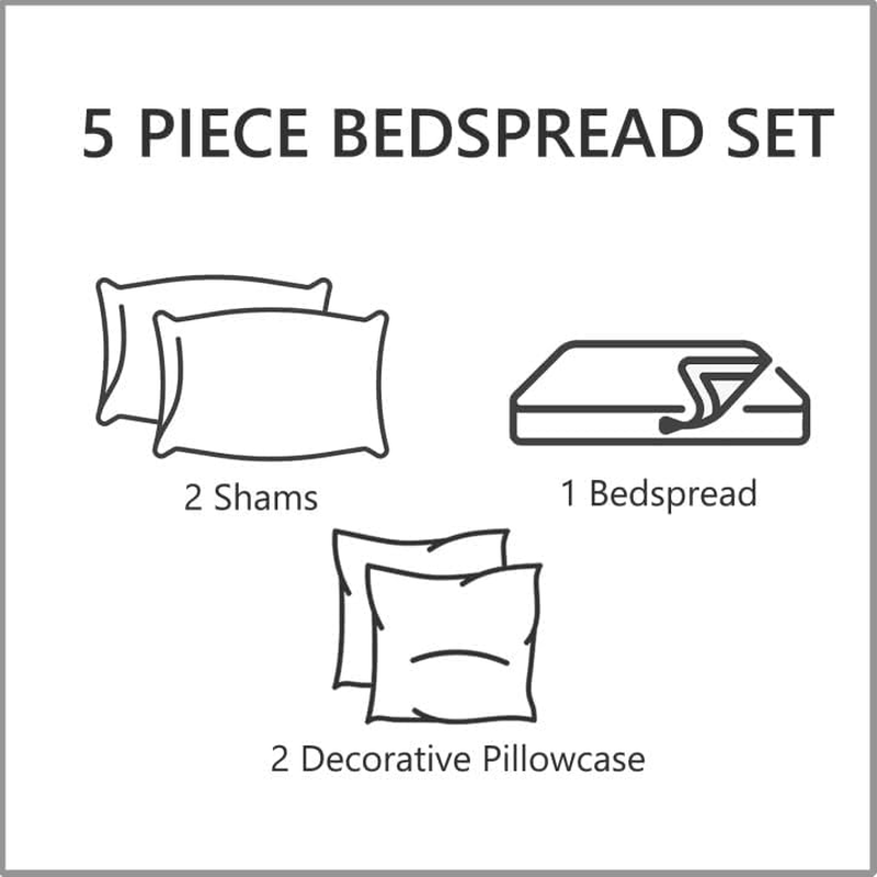 CHIXIN Oversized King Bedspread 128X120 Extra Wide - Lightweight Bedding Cover - Beautiful Stitching - 4 Piece Reversible Bedspread - Gorgeous Damask Paisley Pattern (King/Cal King, Seaglass)