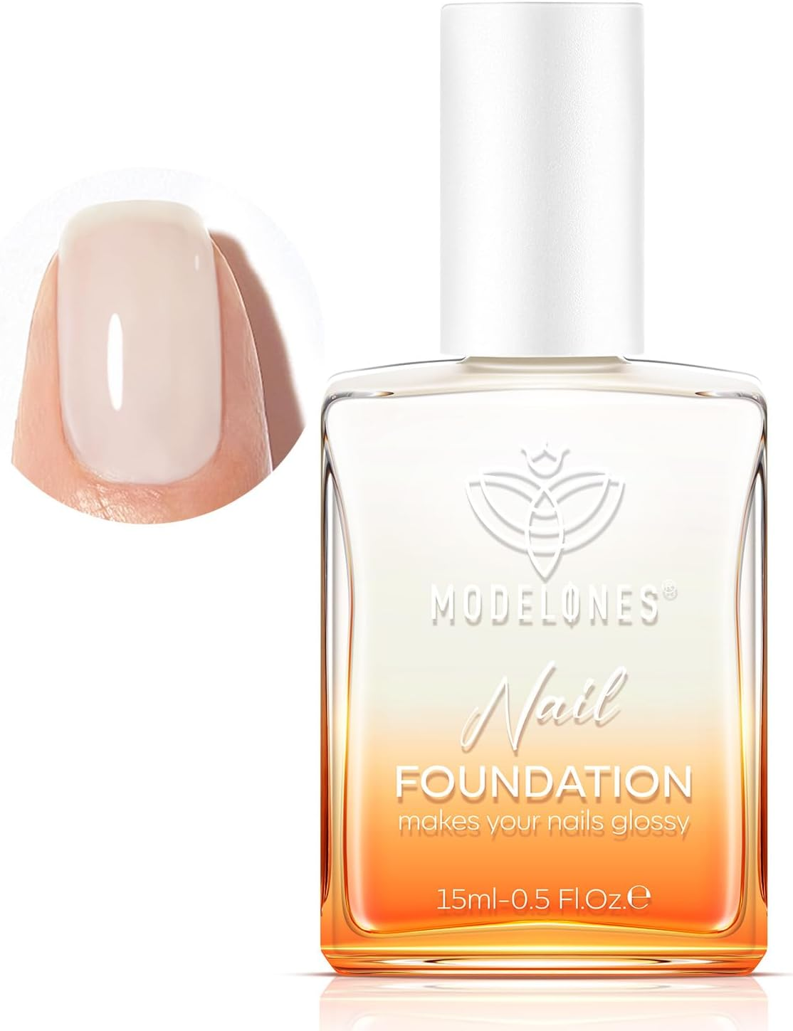 Modelones 15Ml Milky White Nail Natural Concealer Foundation Polish Air Dry Nail Growth Polish for Damaged Nails Imperfection Masking Gifts for Women image number 1