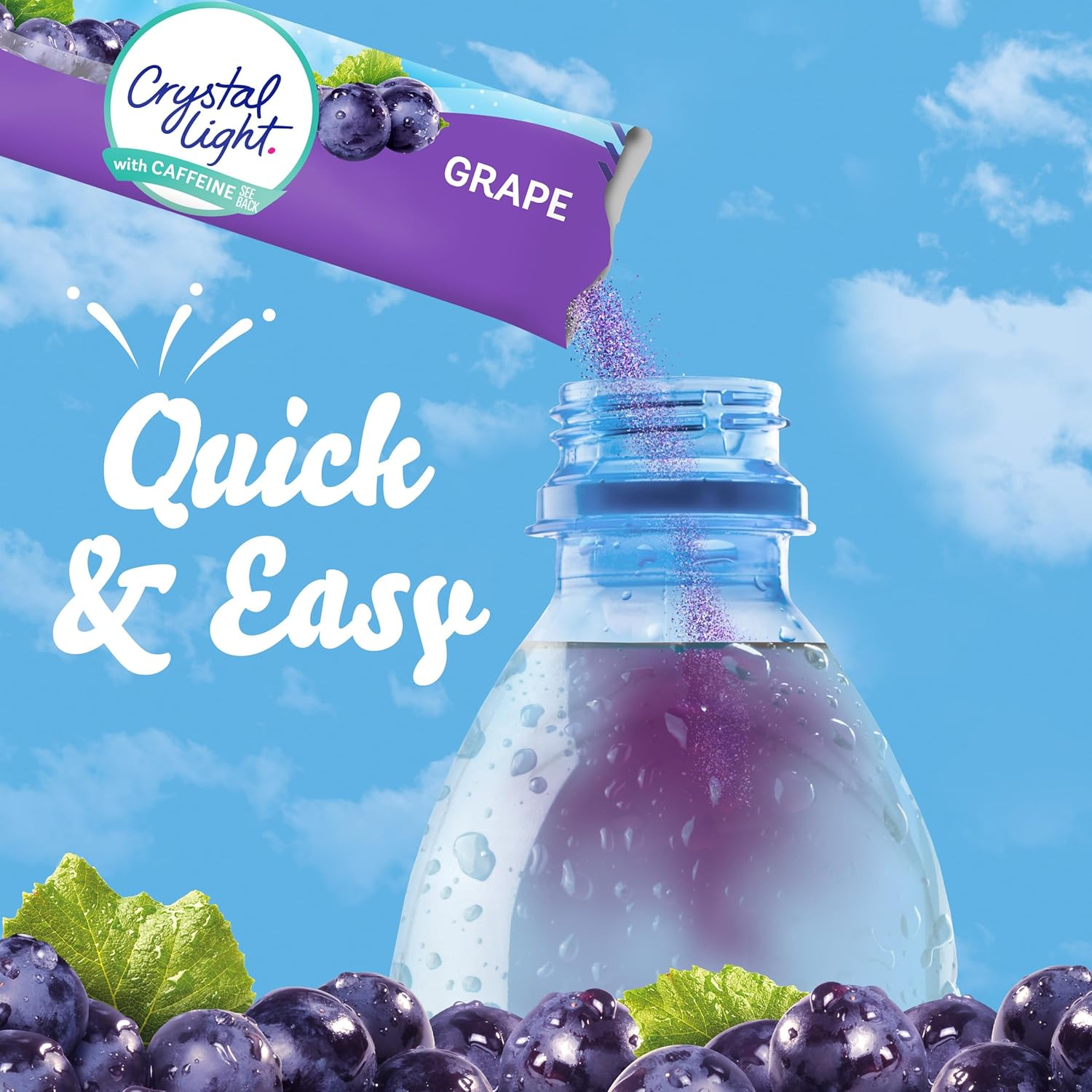 Crystal Light On-The-Go Sugar-Free Grape Energy Drink Mix with Caffeine, 1.1 Oz,Pack of 12 image number 3