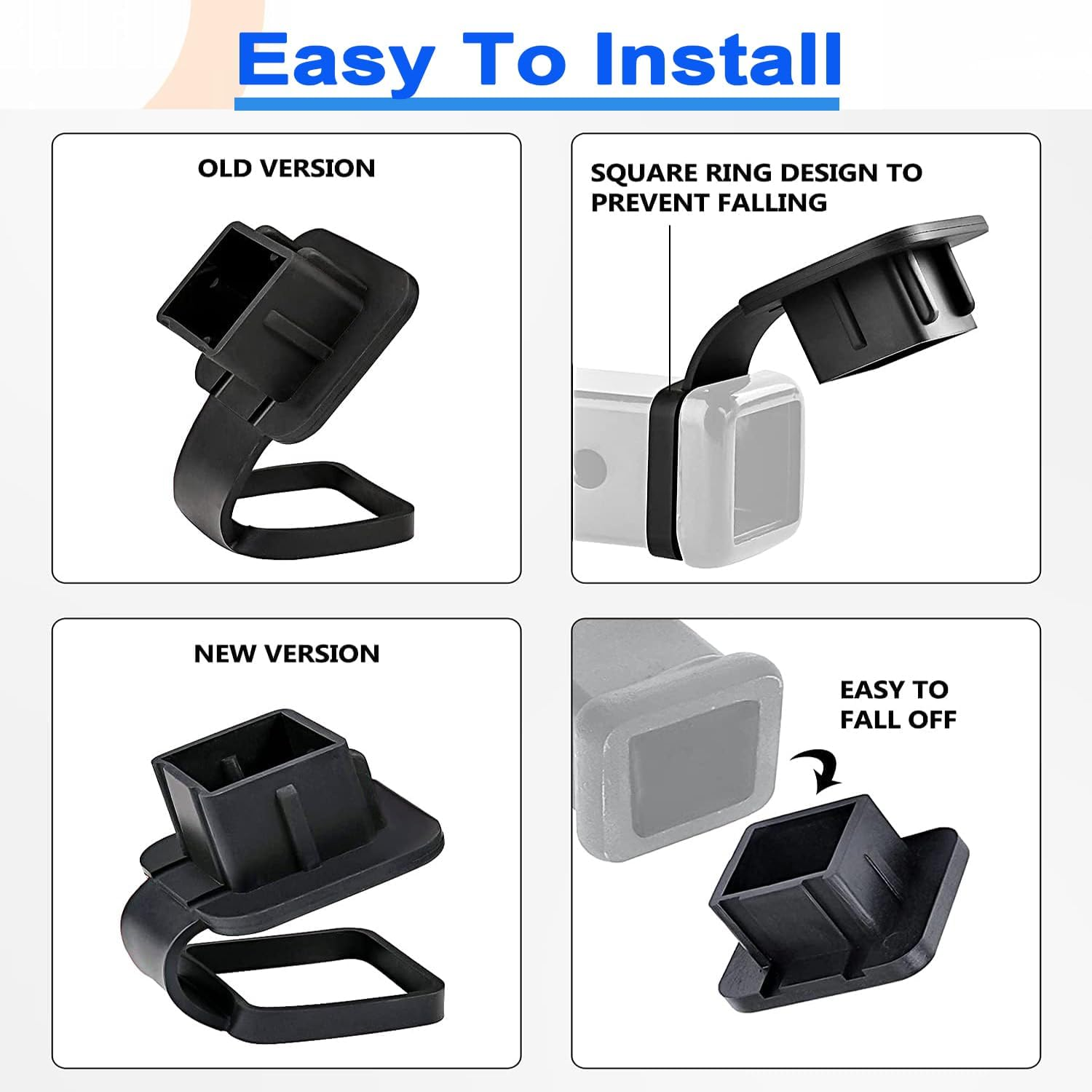 IONPSHG 2Pcs Trailer Hitch Cover Rubber Trailer Hitch Dust Plug 2 Inch Trailer Hitch Cover Plug Cover Trailer Hitch Cover Tube Plug Insert for Toyota Ford Jeep Chevrolet Nissan Dodge Ram Porsche image number 1