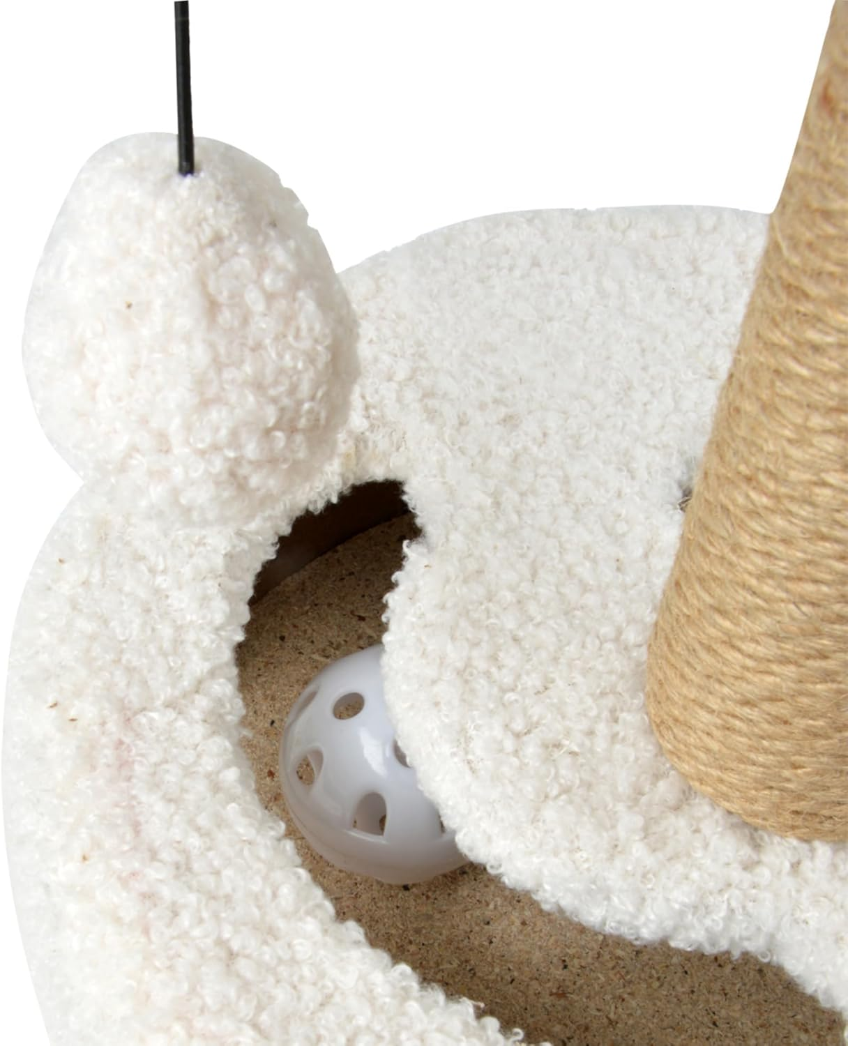 Love Story, Cat Tree with Toy, Tunnel and Scratching Post, Diameter 25 X Height 33 Cm, Ecru image number 1