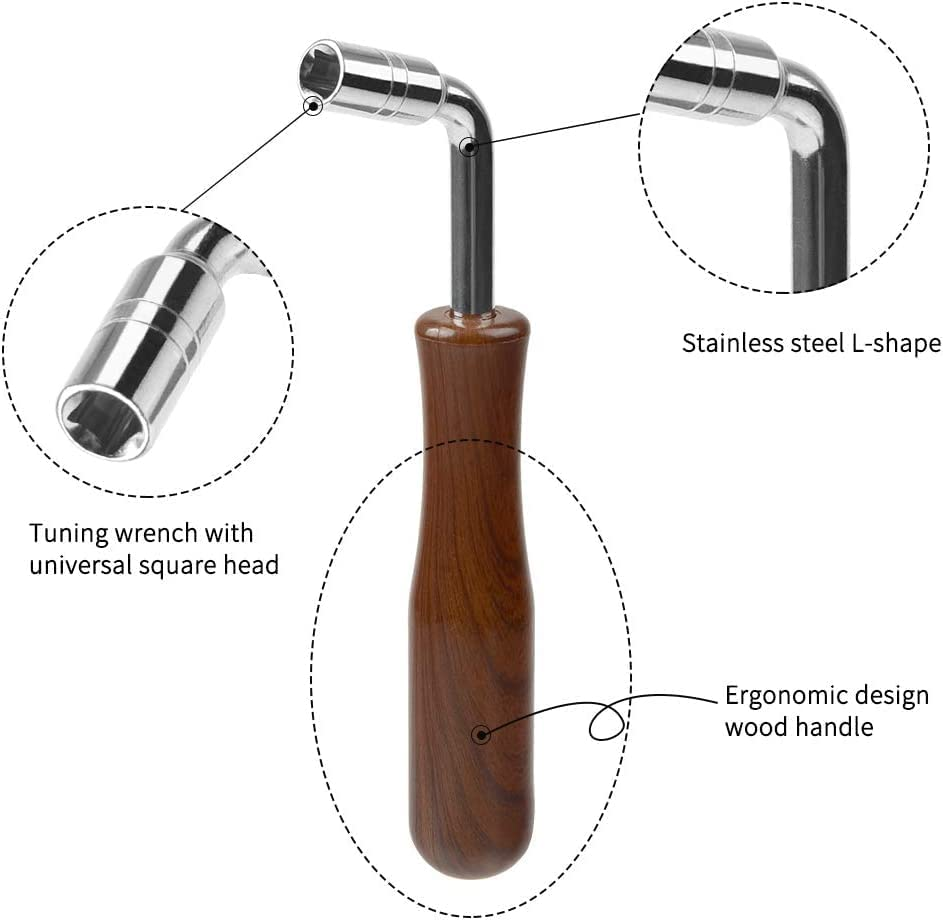 Piano Tuning Kit, Professional Piano Tuning Kit of 8Pcs, Tuning Wrench Hammer Temperament Strip Mute Piano Tuning Tool Kit DIY Piano Fixing Set for Piano Tuner, Tuning Beginner and Professional Tuner image number 2