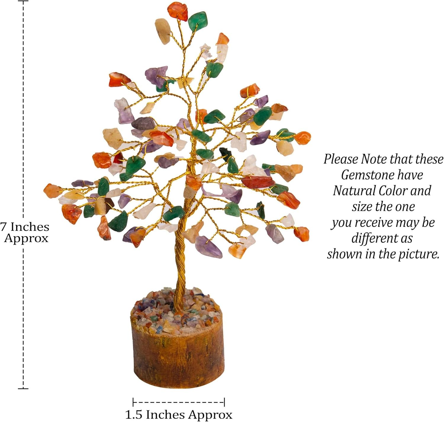 Crystal Tree for Home Decorations Crystals and Healing Stones Witchy Room Crystal Decor Tree Crystal Gifts Gem Tree Christmas Tree Stands for Real Tree (Multi Crystal Tree) - 7 Chakra image number 6