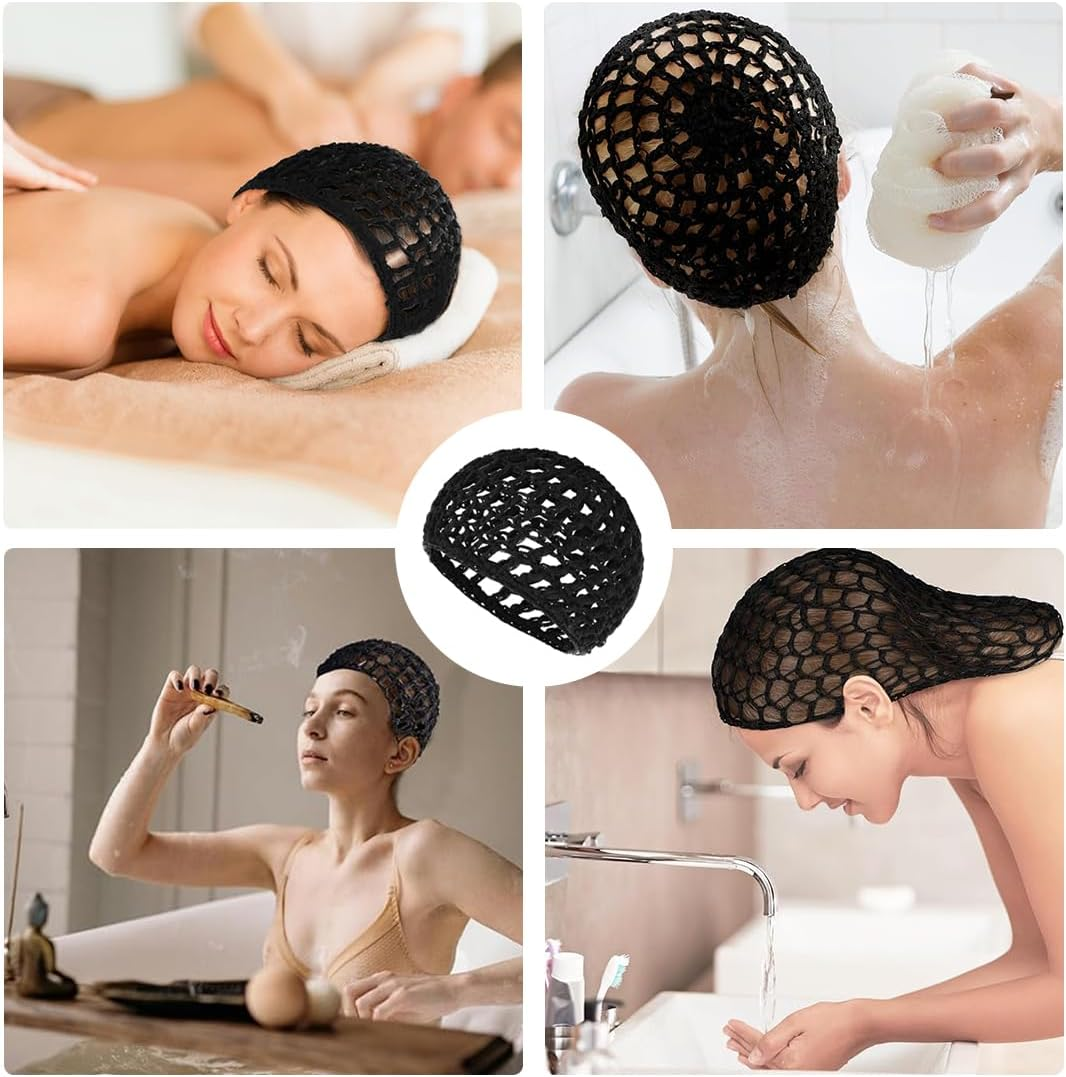GHPKOTW Pack of 2 Crochet Hair Net, Hair Net for Sleeping, Long Hair Crochet Hair Wrap, Mesh Net Hair Nets for Women and Girls image number 5