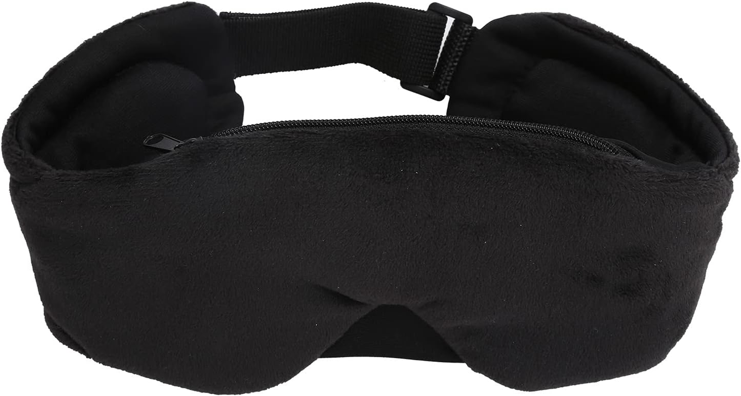 Wireless Bluetooth Musical Eye Mask Stereo Bass Blackout Music Eye Mask Listening to Songs and Calls Ideal for Home Office Air Travel Business Trip Relaxation Meditation Insomnia (Black)