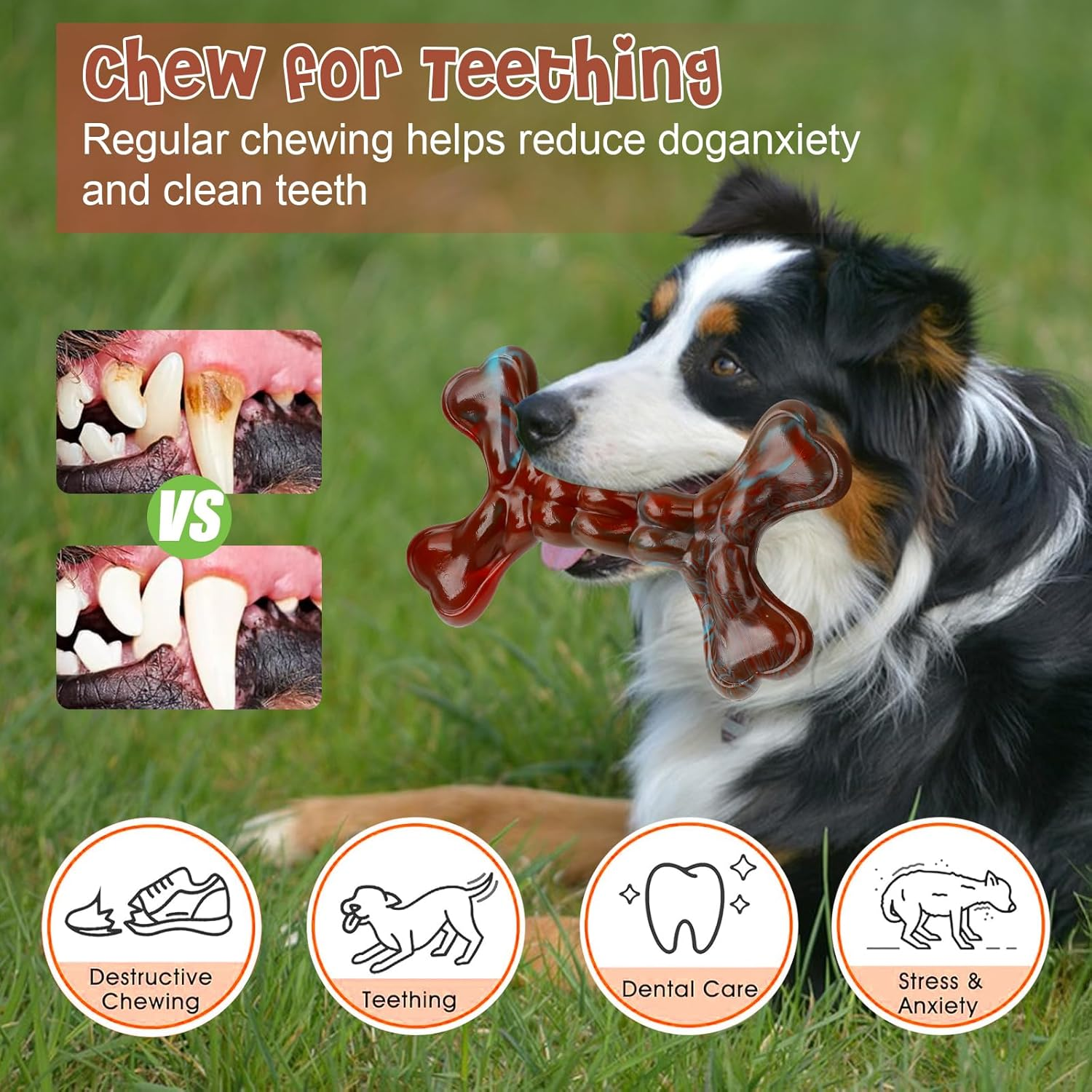 Dog Toys Bones Indestructible Dog Toys for Chewers, Beef Flavored Bone for Medium and Large Breeds image number 4