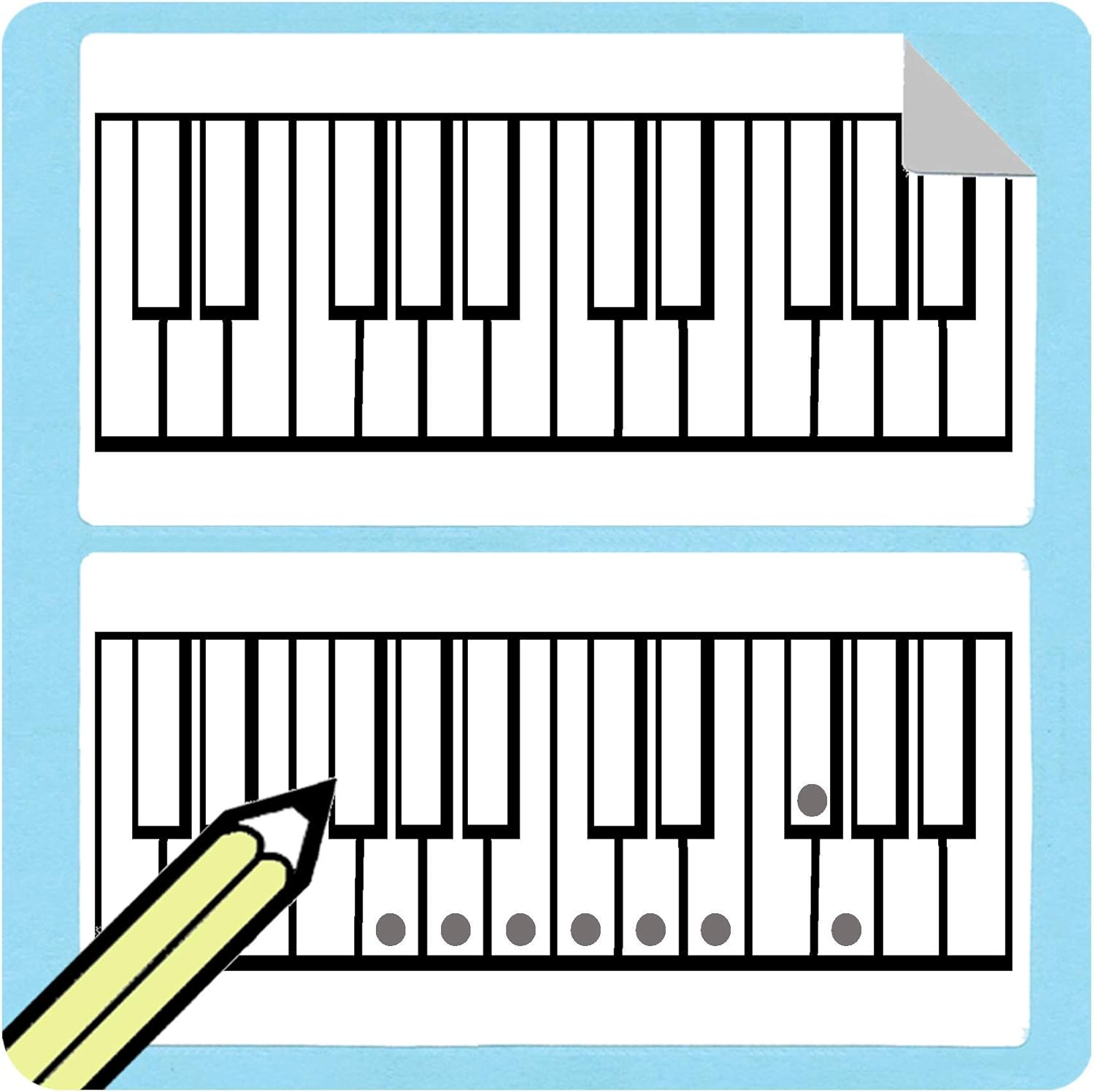 Large Piano / Keyboard Diagram Stickers (50 Sticker per Pack) at CHECKOUT! image number 2