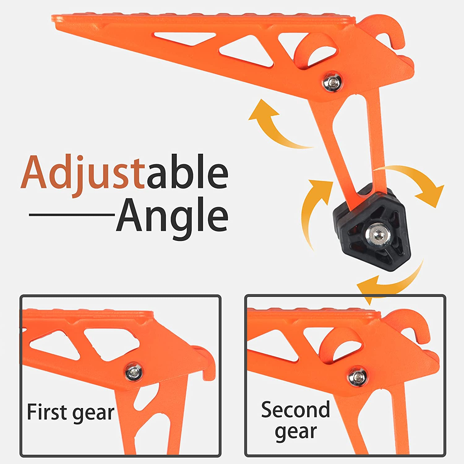 TOOENJOY Universal Fit Car Door Step, Foldable Roof Rack Door Step up on Door Latch, Both Feet Stand Pedal Ladder, Easy Access to Rooftop for Most Car, SUV, Truck, Max Load 400 Lbs(Orange - Grey image number 4