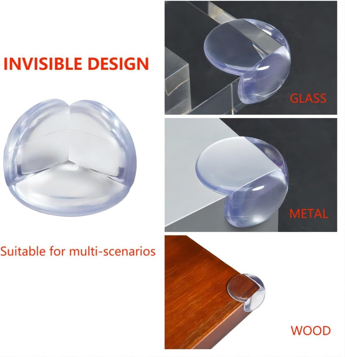 Corner Protectors for Baby，Furniture Edge Bumpers Safety Sharp Corner Guard for Keep Kids Safe with Adhesive Tape（8Pcs） image number 2