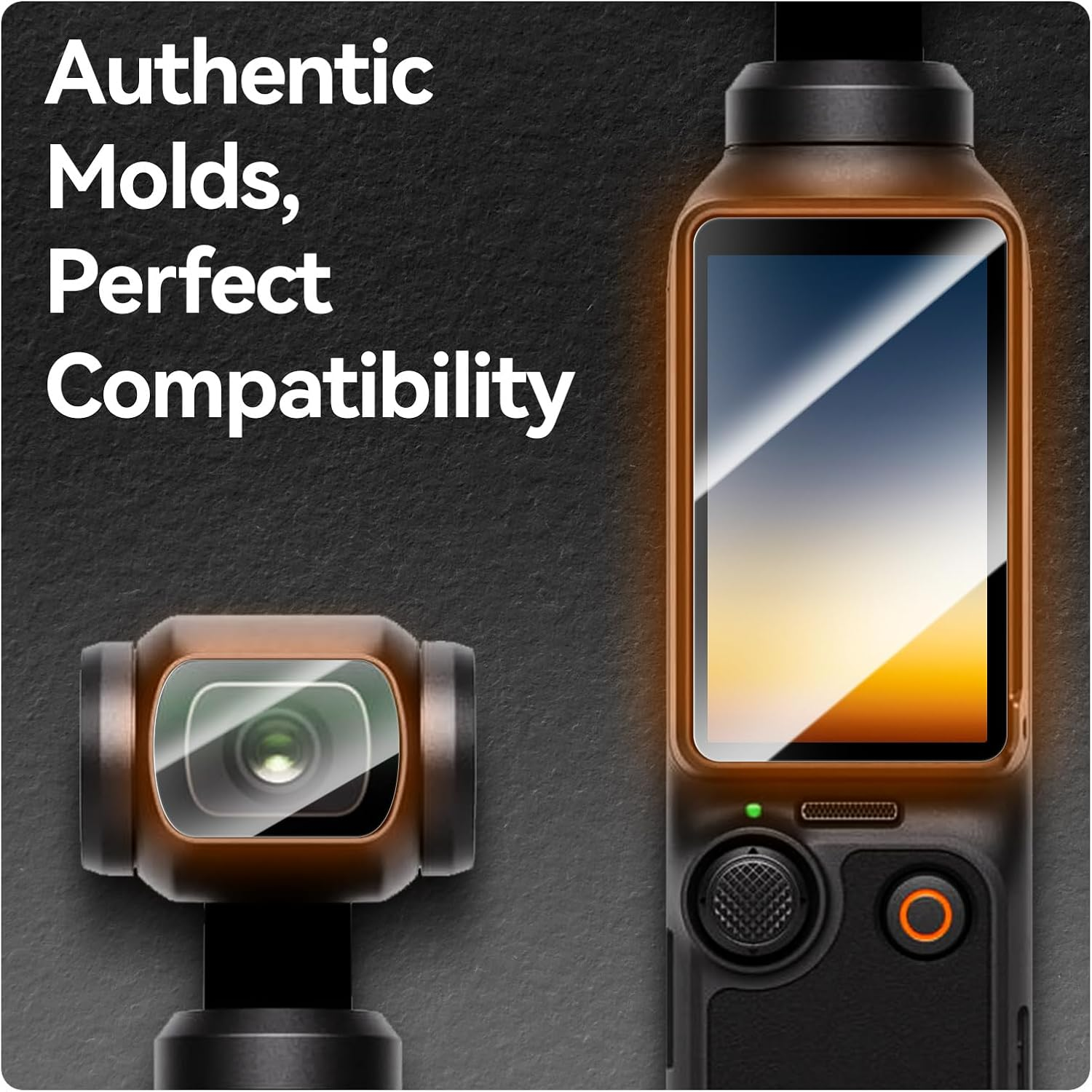 TELESIN Lens Screen Protector for DJI Osmo Pocket 3 [2+2Pack], 2-Pack Tempered Glass Screen Protector + 2 Lens Guards | Tempered Glass Film Accessories 9H Hardness Anti-Scratch, 99% Transparency image number 3