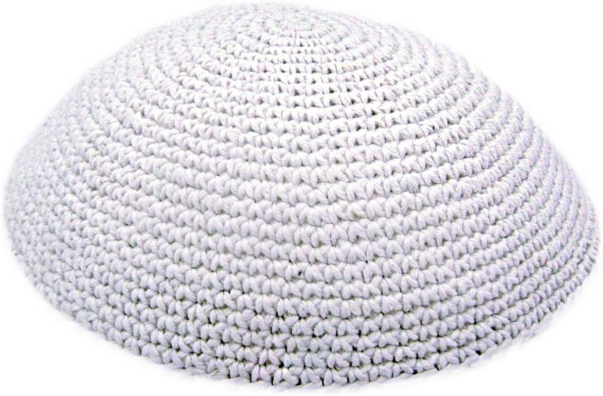 White All Size Hand Made Yarmulke Jewish Kippah Kipa Judaica Yamaka Kippa Yamakah Yarmulka Hat Men or Kids (12CM 4.7INCH) image number 1