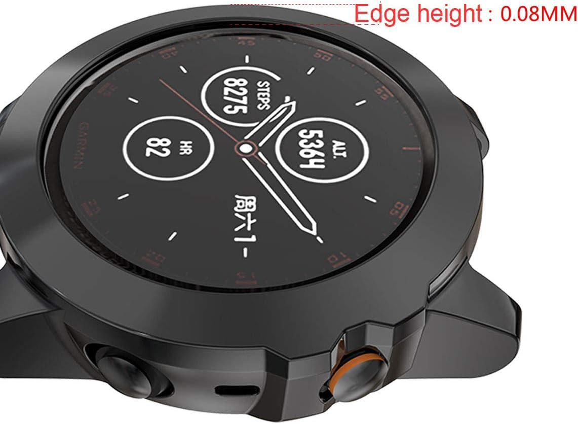 Runtech Compatible for Garmin Fenix 5X Watch Case Cover, Soft Silicone Protective Case Protector Sleeve for Fenix 5X and Fenix 5X Plus image number 1