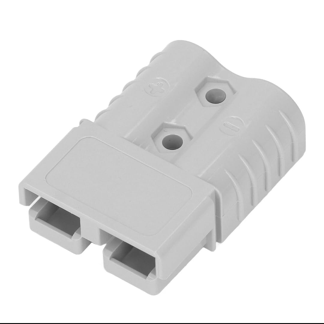 120A Anderson Style Plug &ndash; 4 Pack, Grey &ndash; Includes Heavy Duty 4AWG Copper Terminal Pins &ndash; Quick Connect/Disconnect Power Connector for 12V&ndash;24V DC Systems (4)