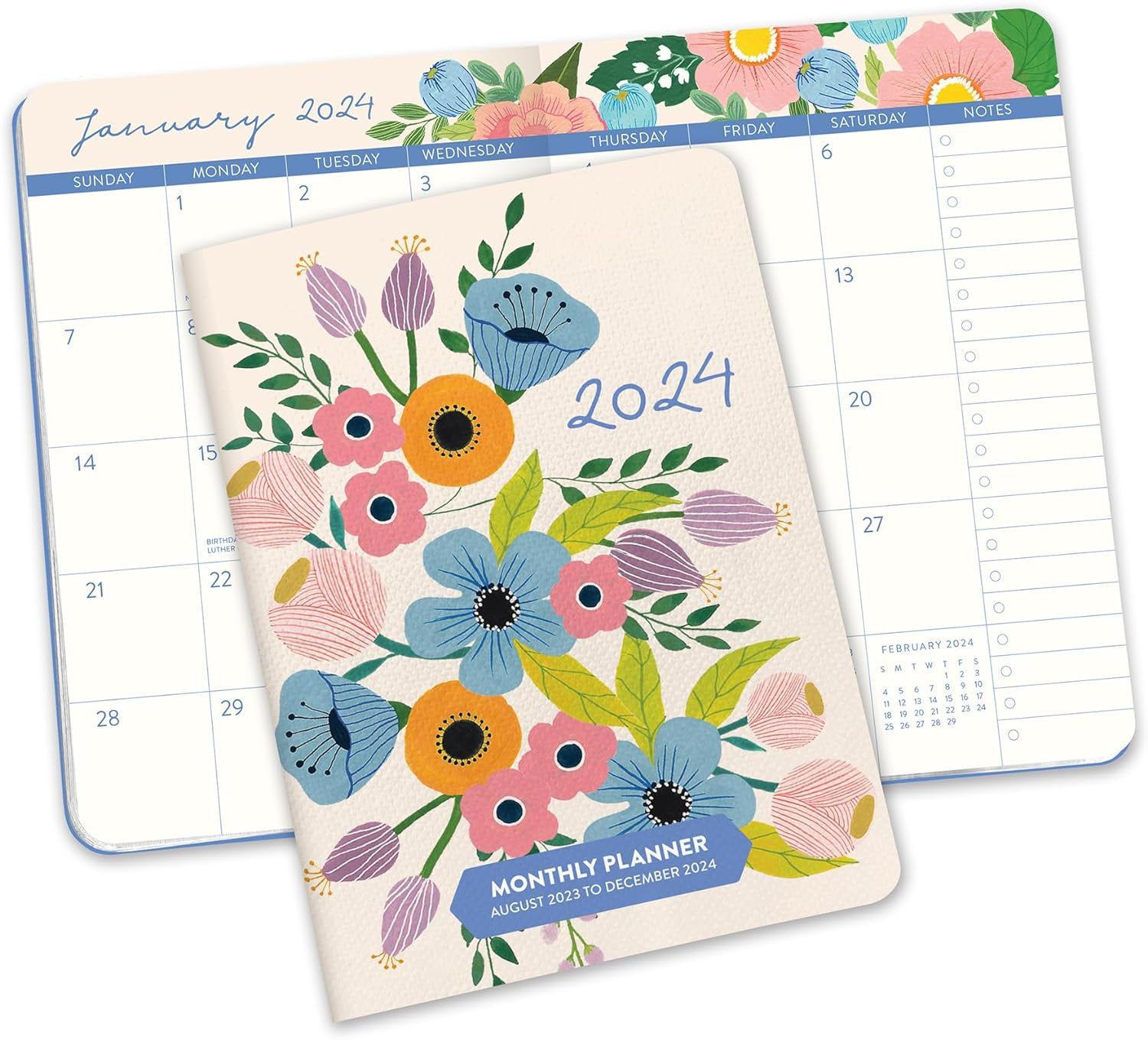 Orange Circle 2024 Bella Flora Monthly Pocket Planner image number 2