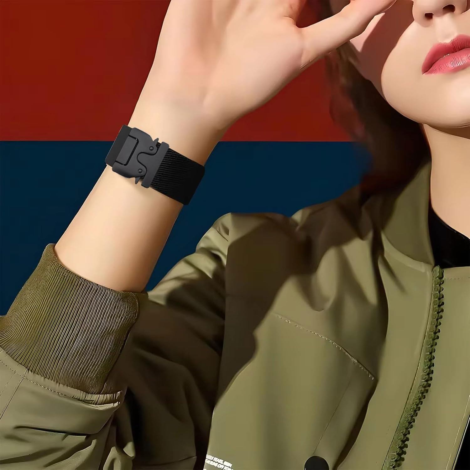 KUWAI Sports Bracelet Compatible with Amazfit T-Rex 3 Bracelet, Elastic Nylon Watch Strap, Durable Stainless Steel Metal Buckle, Soft Replacement Strap for Amazfit T-Rex 3 Bracelets for Men Women (4) image number 3