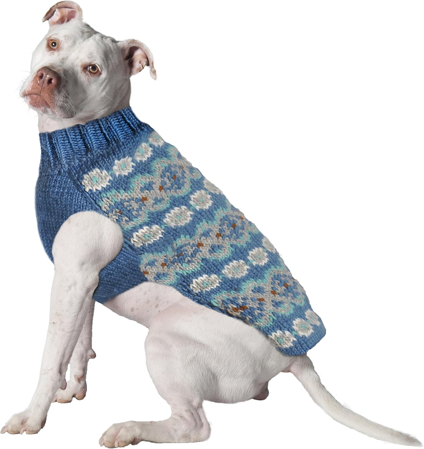 Chilly Dog Tea Fair Isle Alpaca Sweater, Large