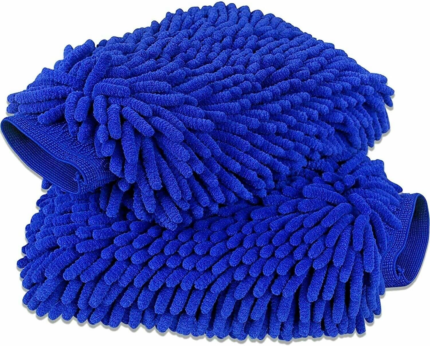 Scratch-Free Car Wash Mitts (2 Pack) - Premium Chenille Microfiber, Ultra Soft Gloves for a Swirl-Free Finish, Safe on All Paint for Car, Truck, SUV & Motorcycle - Blue image number 5