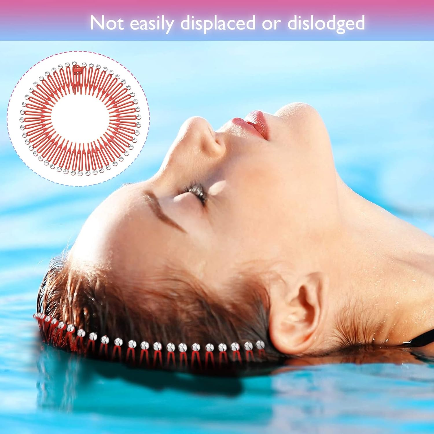 18 Pieces Full Circular Stretch Comb Flexible Plastic Circle Comb Stretch Hair Comb Headband Hair Band Holder for Women Girls 6 Colours image number 1