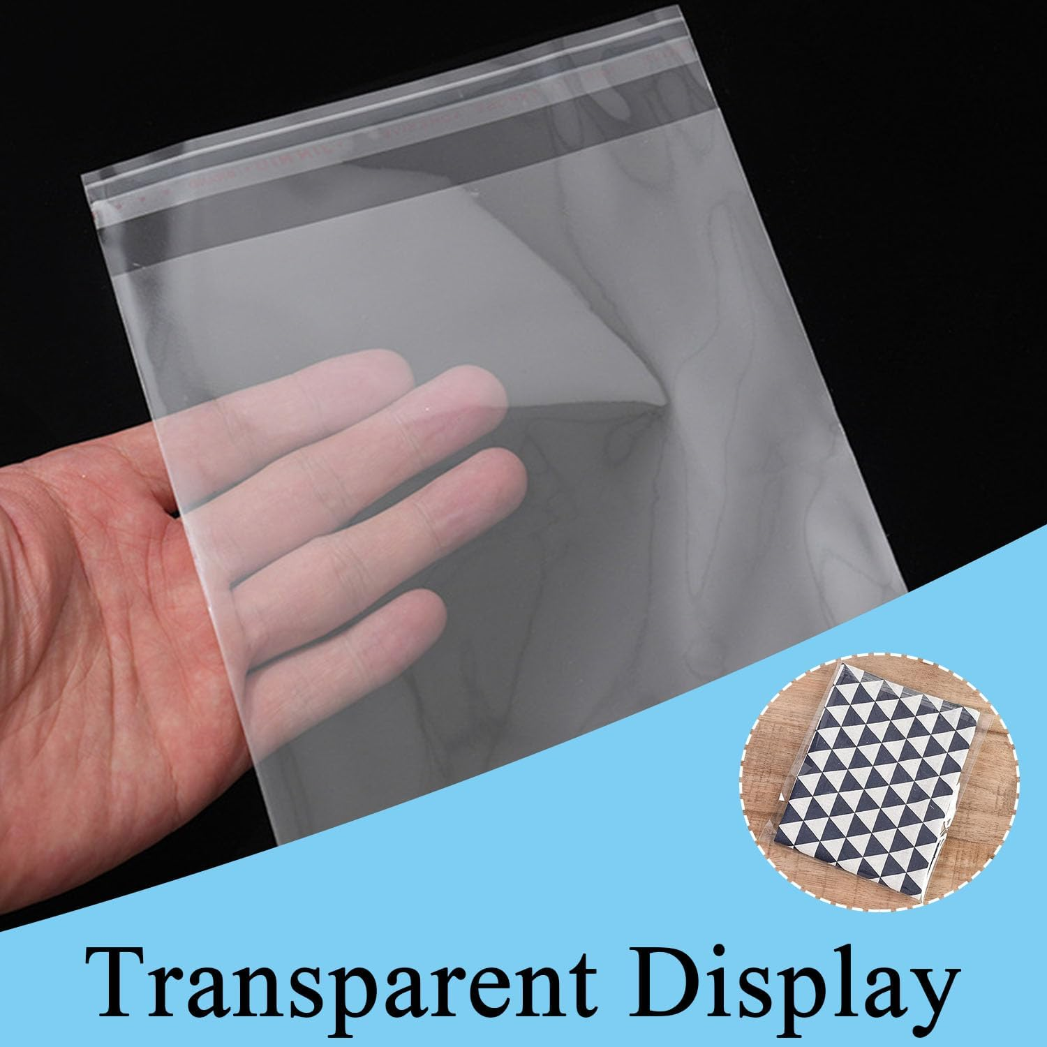 100 Pack A4 Clear Self-Adhesive Bags, 22X35Cm Self Sealing Cellophane Display Bags/Sealable Bags, Clear Envelopes, Sealable Packaging Bag, A4 Cello Bags OPP for Clothes,Cards,Pictures,Sweets,Cookies image number 5
