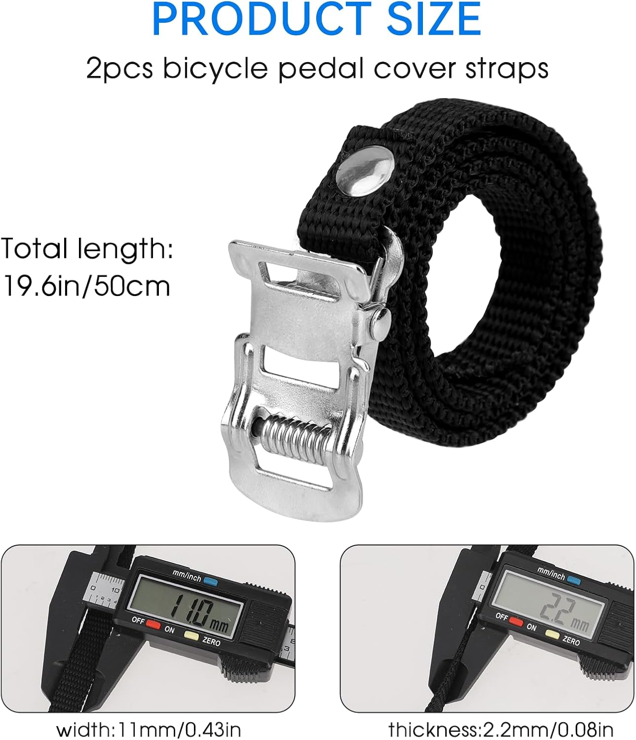 2 PCS Bike Pedal Straps Universal Replacement Foot Pedal Straps for Bicycles or Exercise Bike Spin