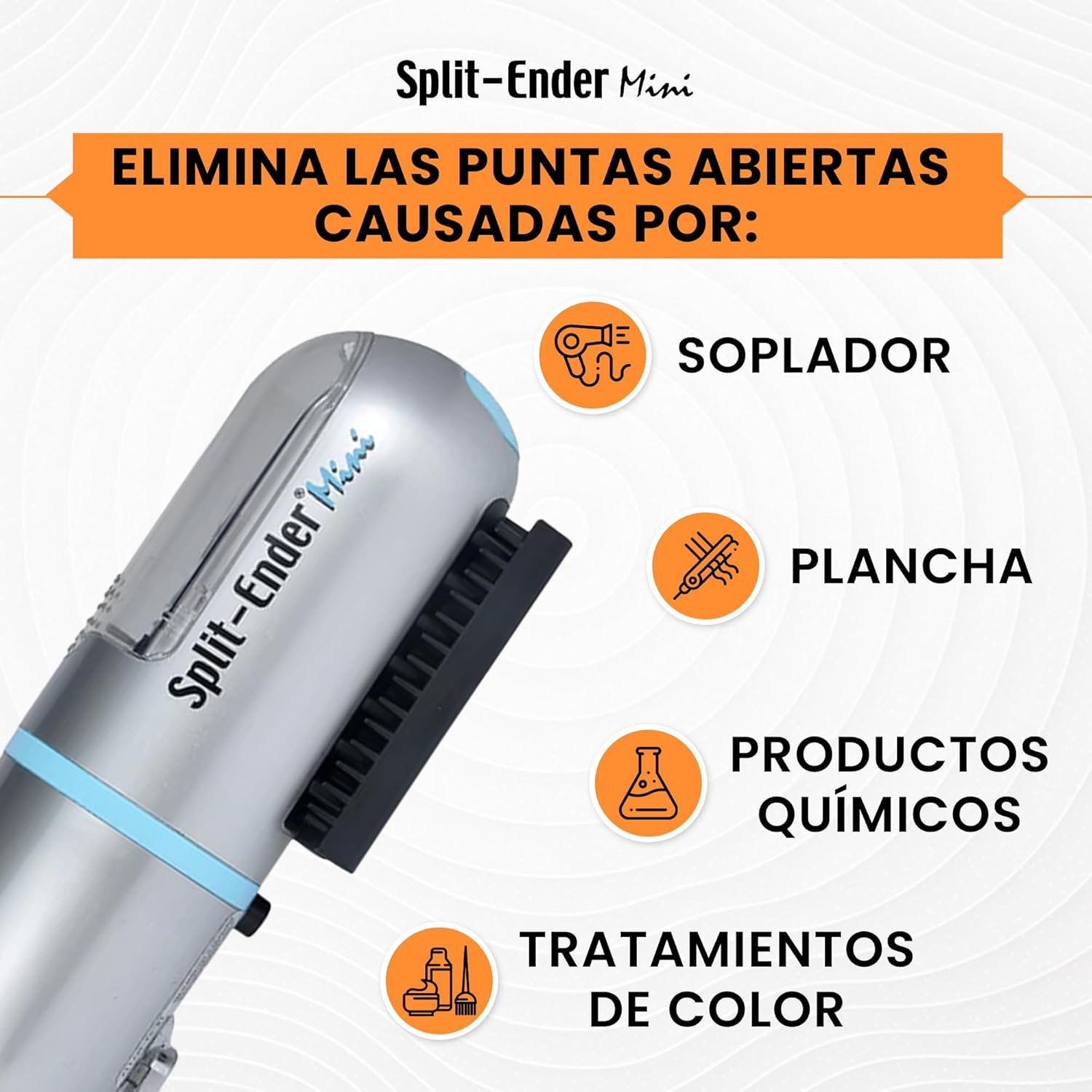 Split Ender Mini Cordless Split End Hair Trimmer for Dry, Damaged and Brittle Split Ends Blue - Silver image number 5