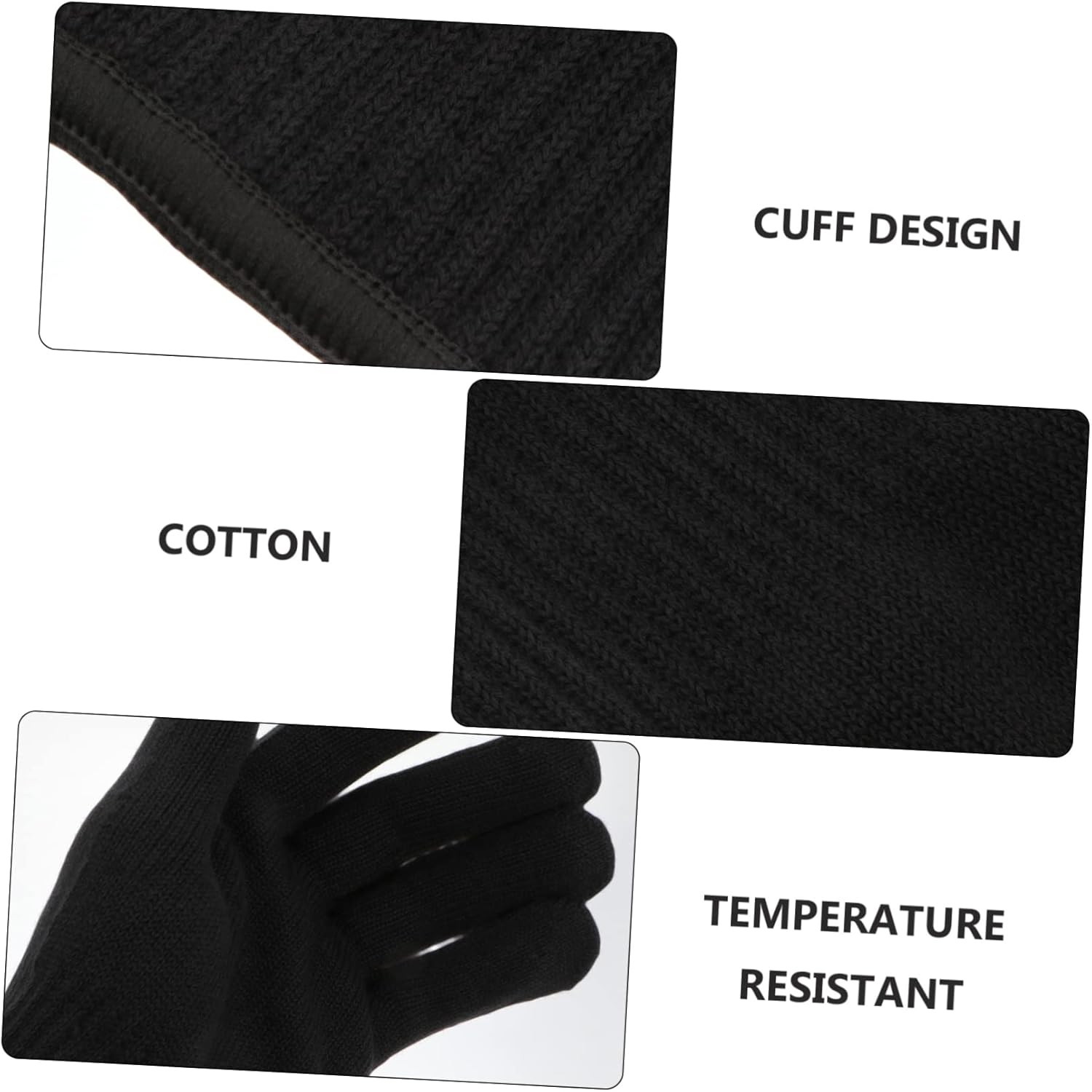3Pcs Heat Resistant Hair Curler Protective Gloves Professional Heat Hand Safety for Hair Styling and Curling Flexible Comfortable Design image number 3