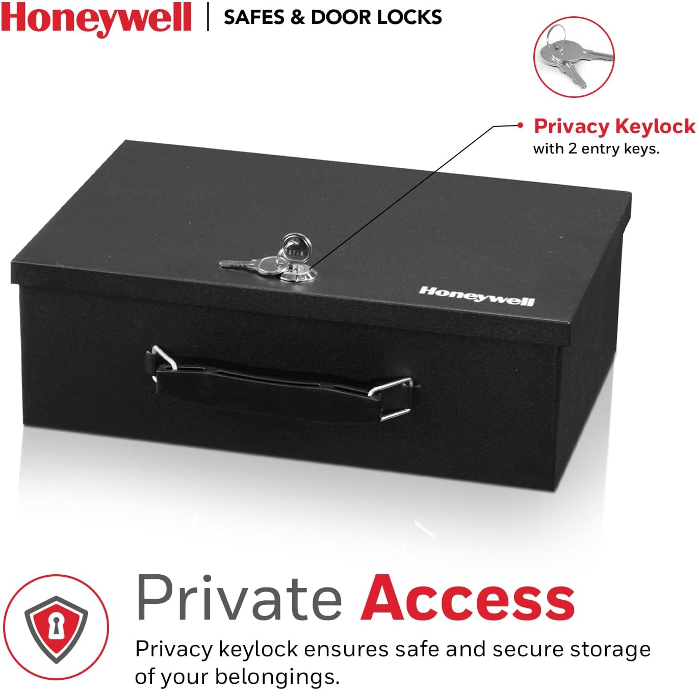 Honeywell Safes & Door Locks 6104 Fire Resistant Steel Security Safe Box, 8.7X12.7X4.2, Black
